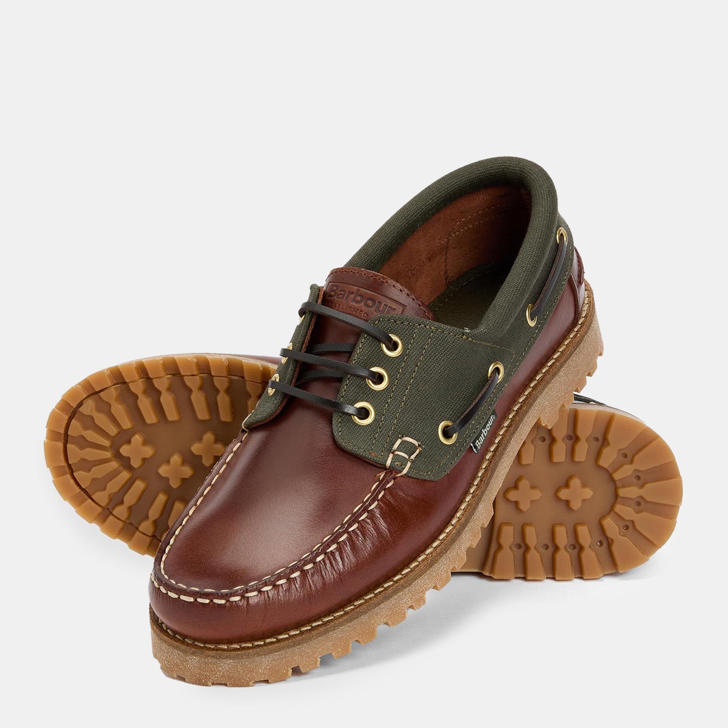 Mahogany/Khaki - Barbour - Deck Boat Shoes - 6