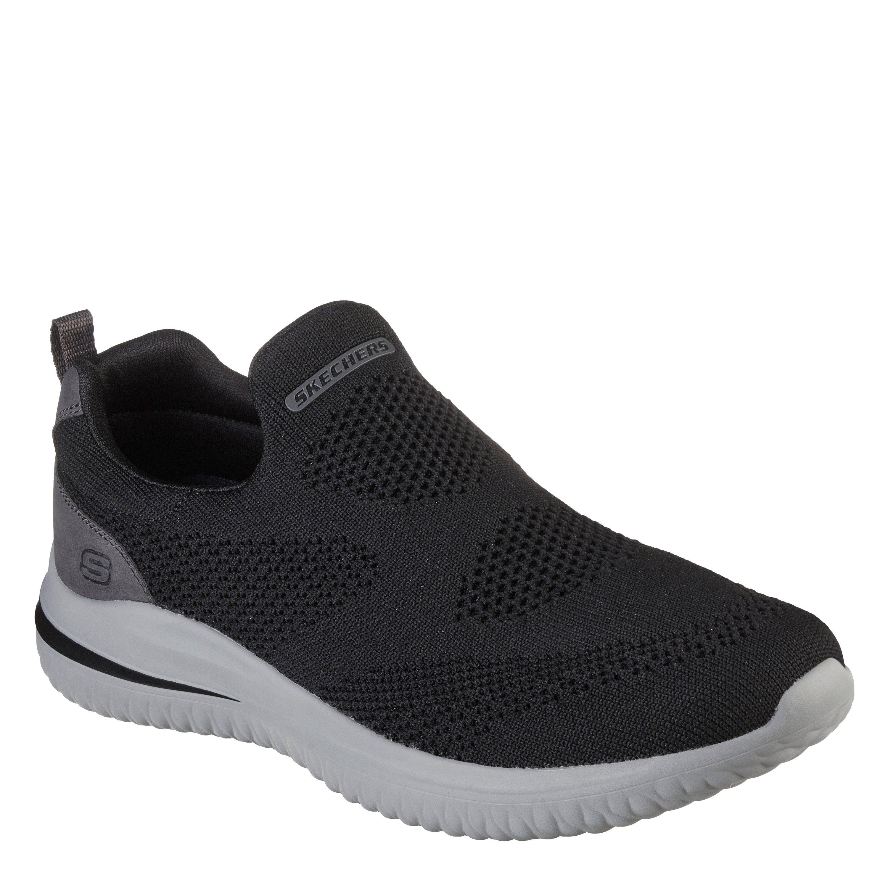 Black - Skechers - Men's Delson Slip On Trainers - 3