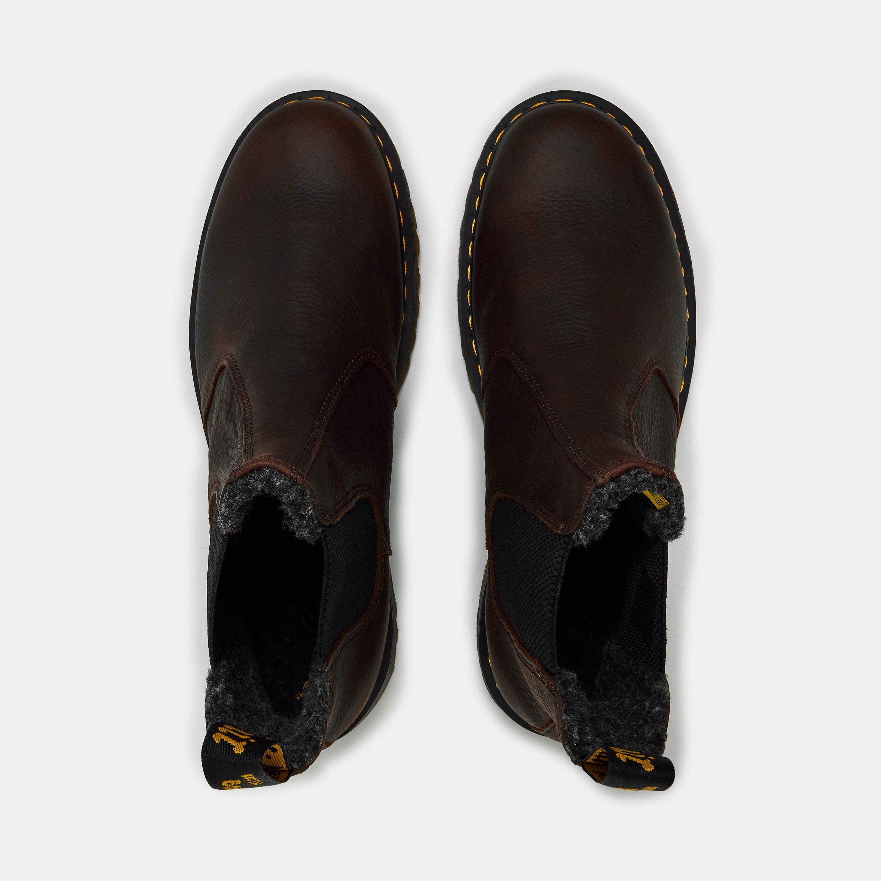 Dark Brown - Dr Martens - 2976 Faux Fur lined Chelsea Boot - 5