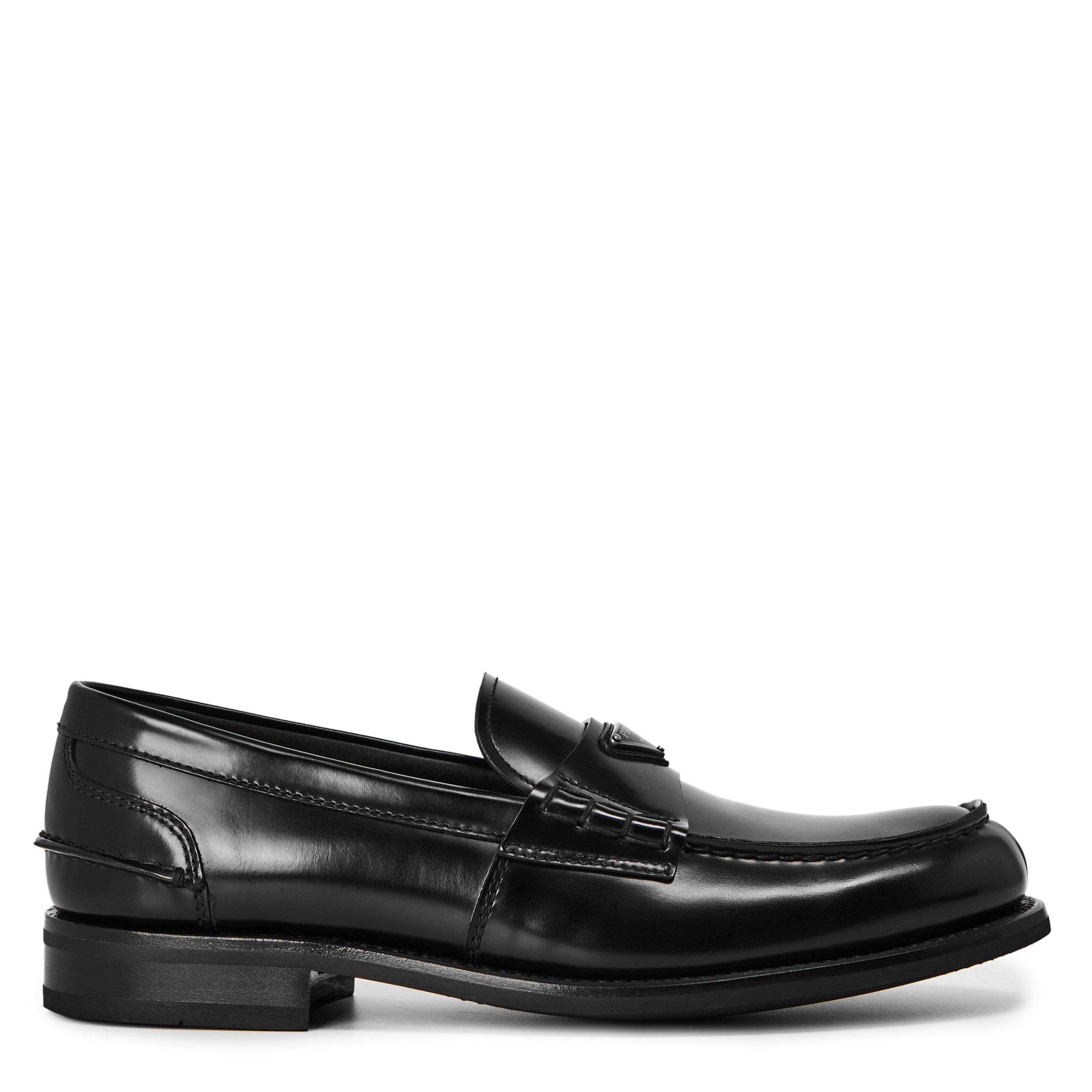 Black - Prada - Men's Tri Mocassin Leather Loafers - 1