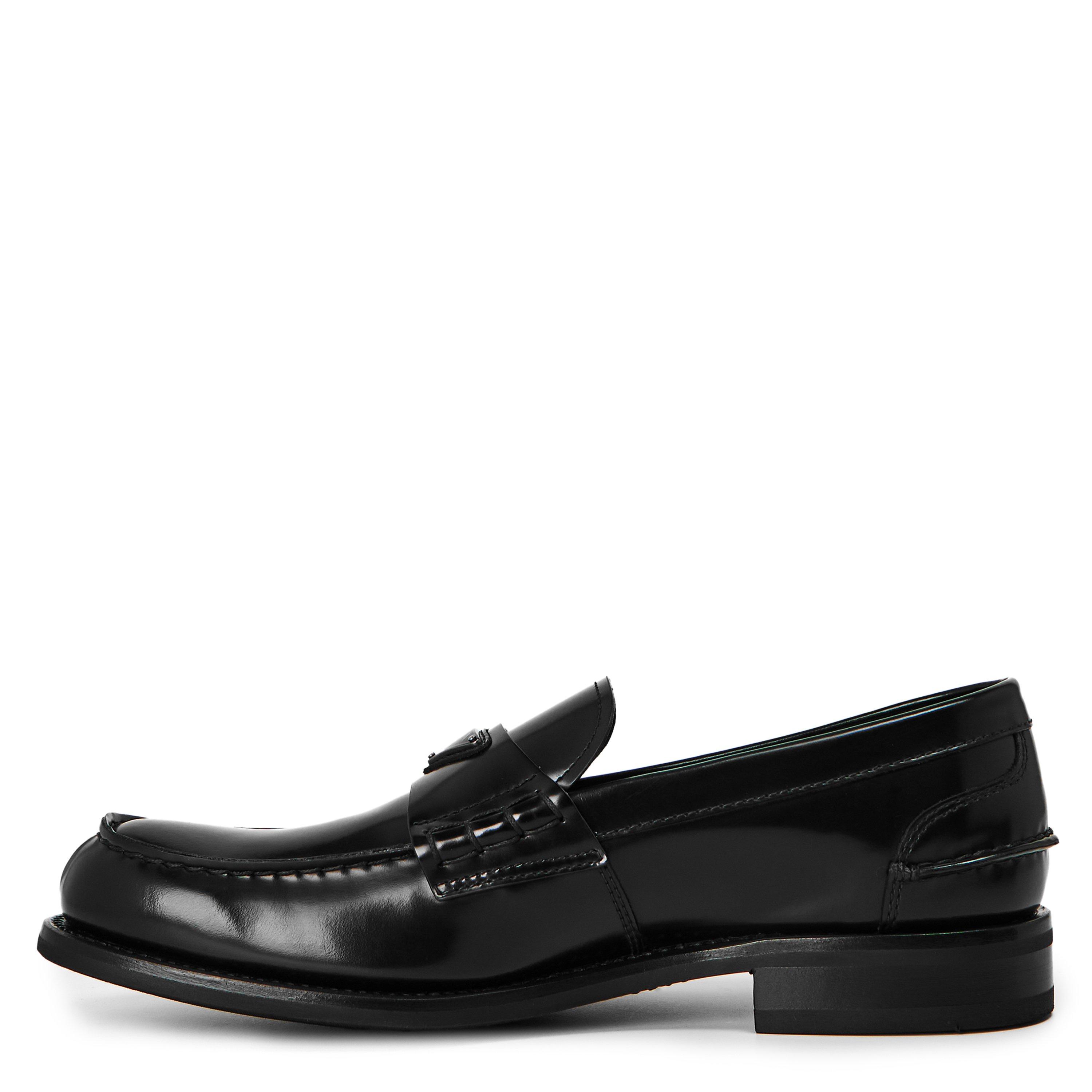 Black - Prada - Men's Tri Mocassin Leather Loafers - 2