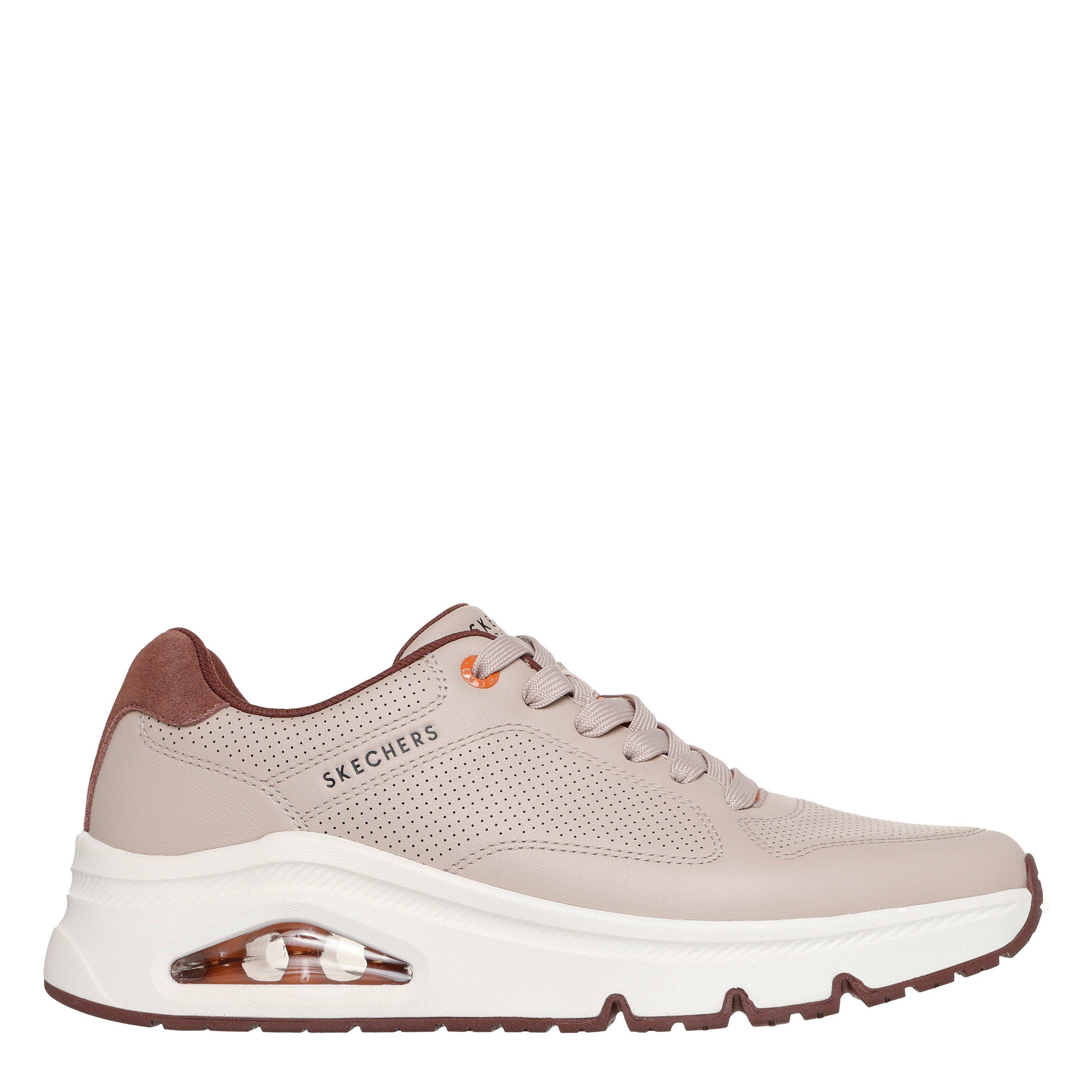 Skechers Men's Leather Decorative Stitch Low-Top Trainers - Taupe - 9 (43)