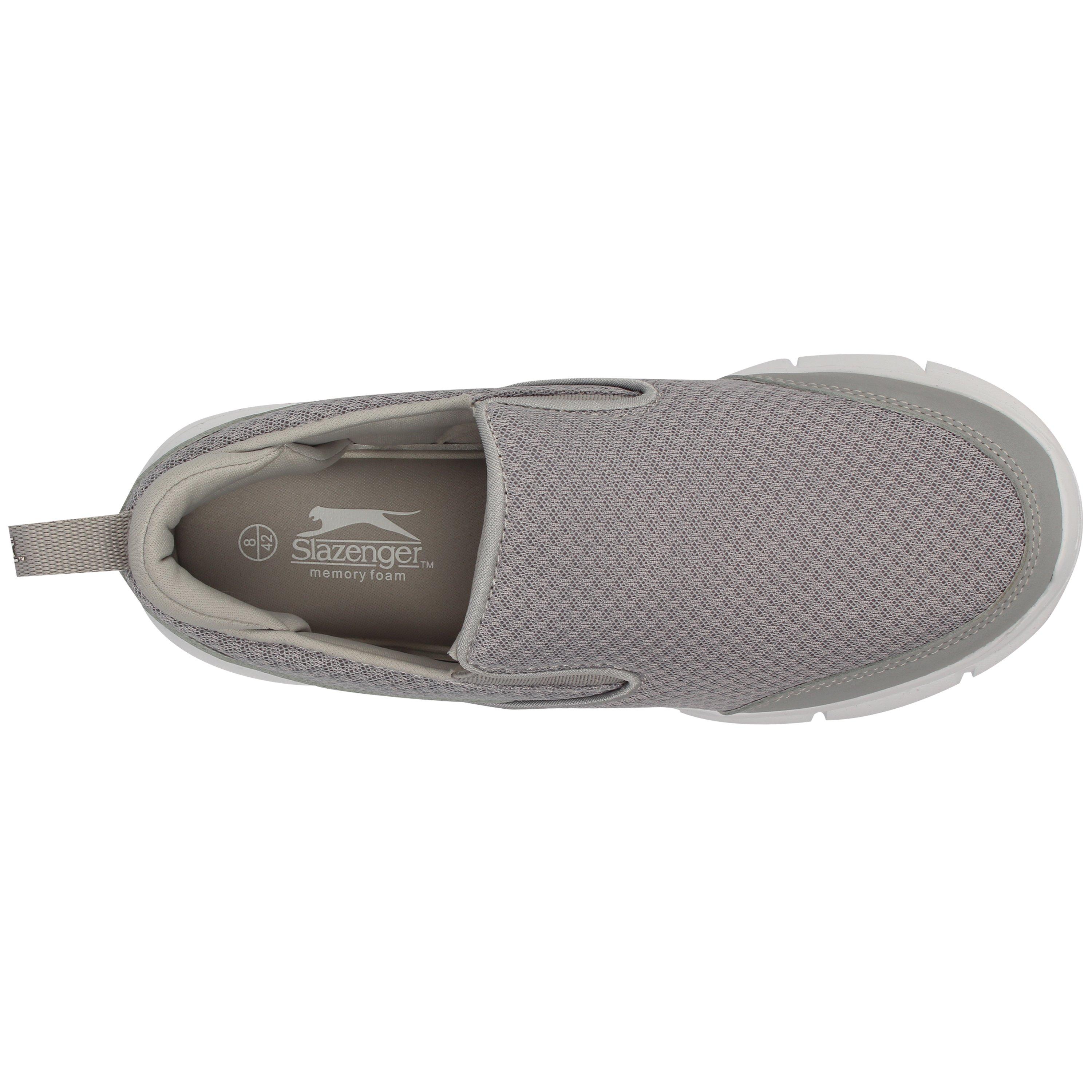 Grey/White - Slazenger - Zeal Slip On Trainers Mens - 3