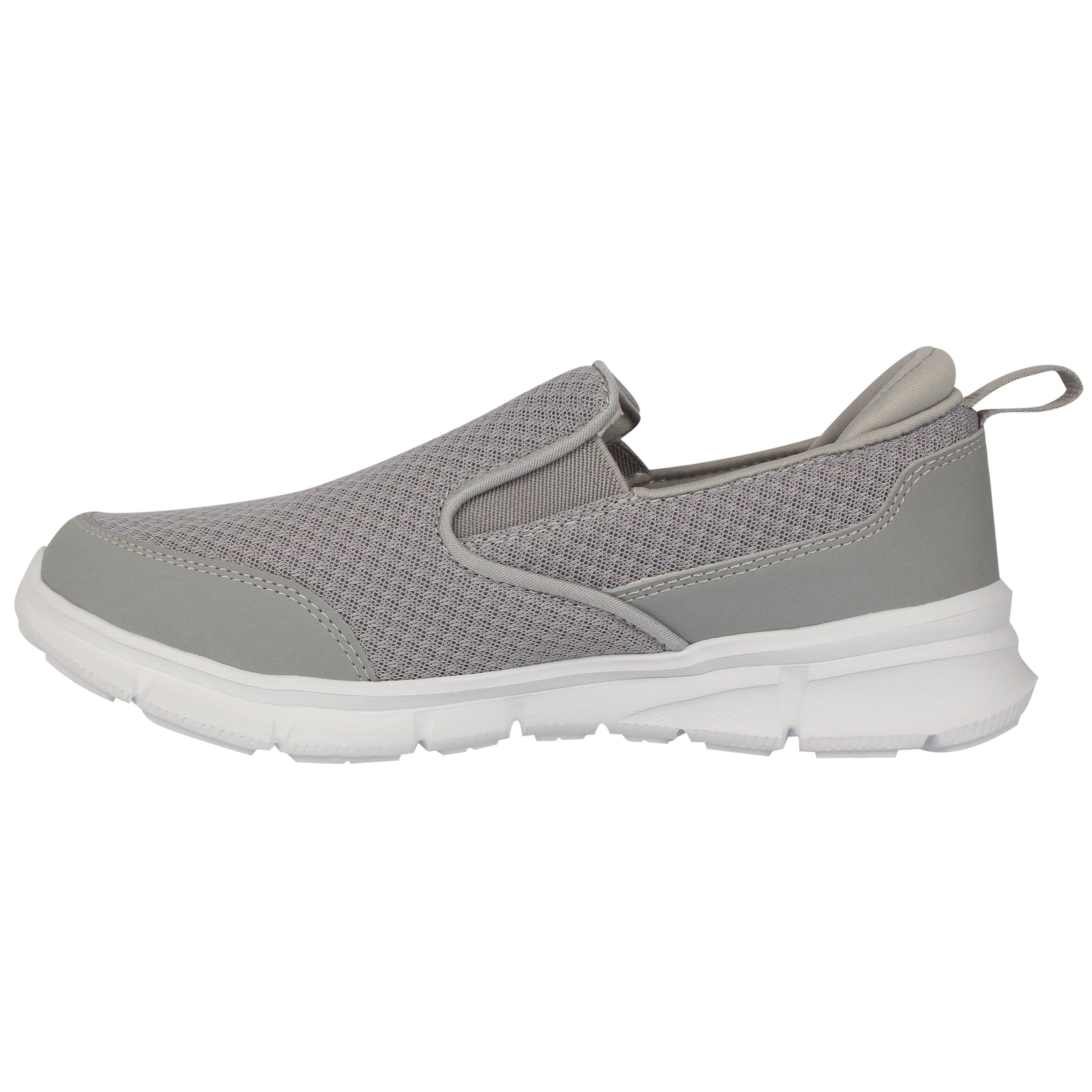Grey/White - Slazenger - Zeal Slip On Trainers Mens - 4
