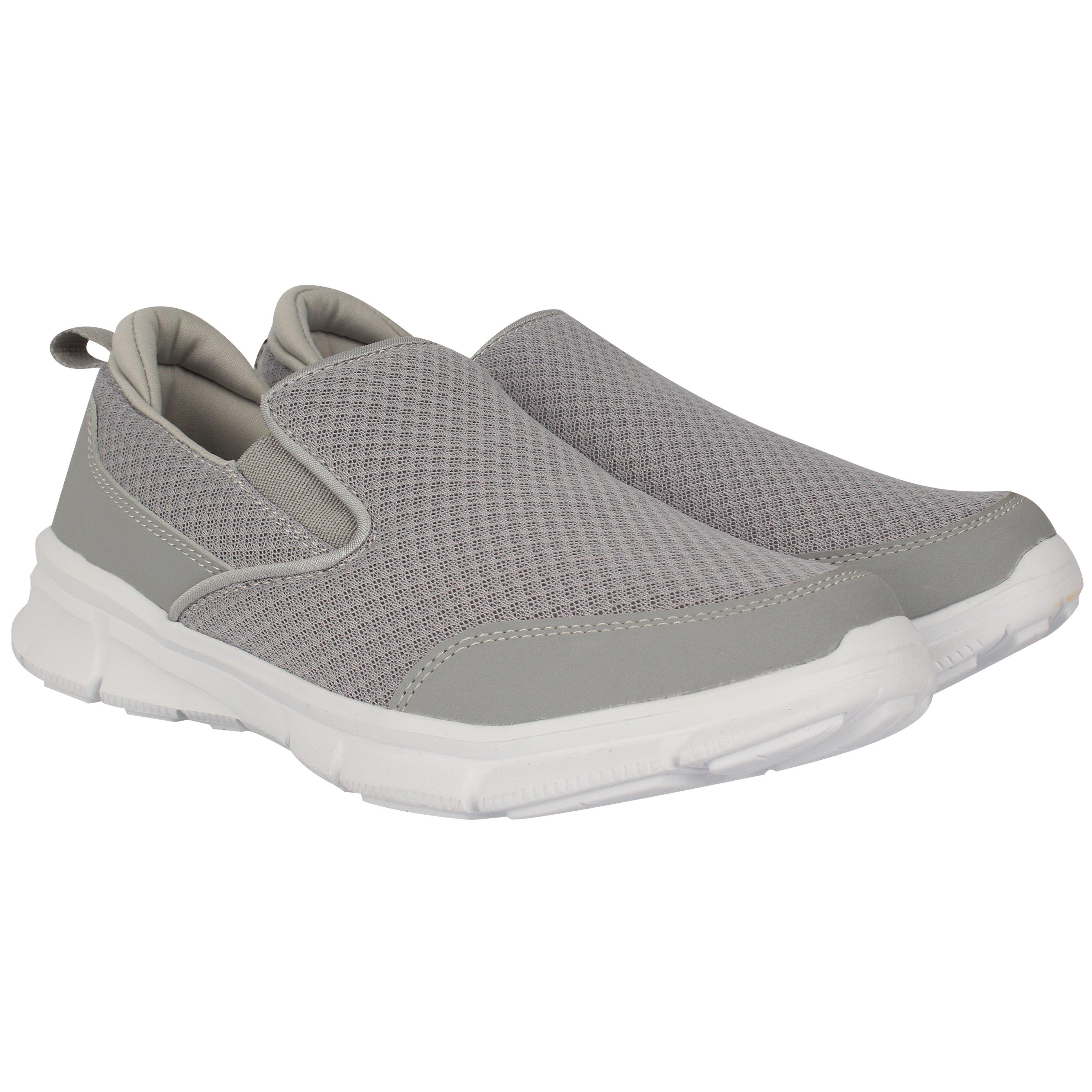 Grey/White - Slazenger - Zeal Slip On Trainers Mens - 5