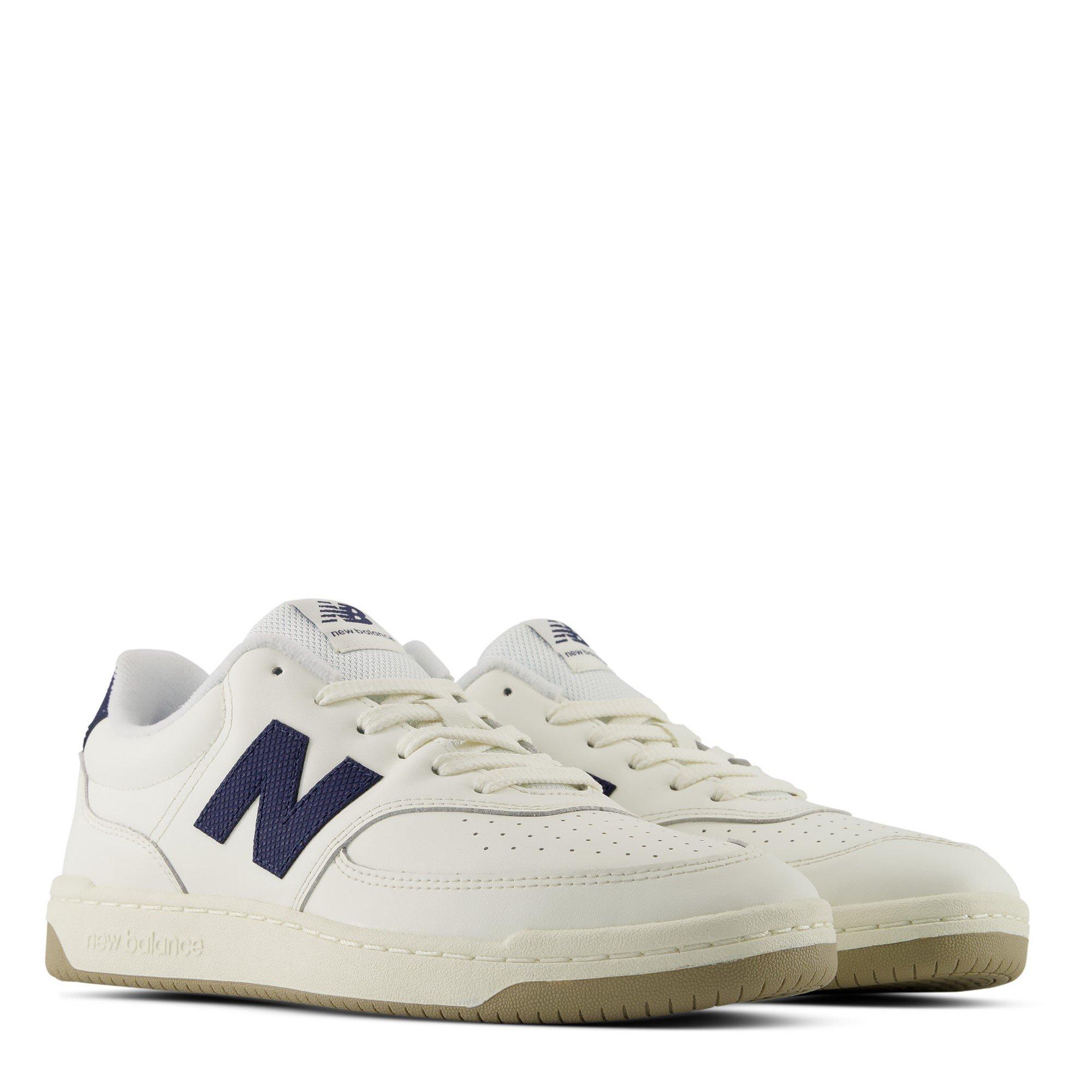 White/Navy - New Balance - Men's BB80 Leather Low-Top Trainers - 2