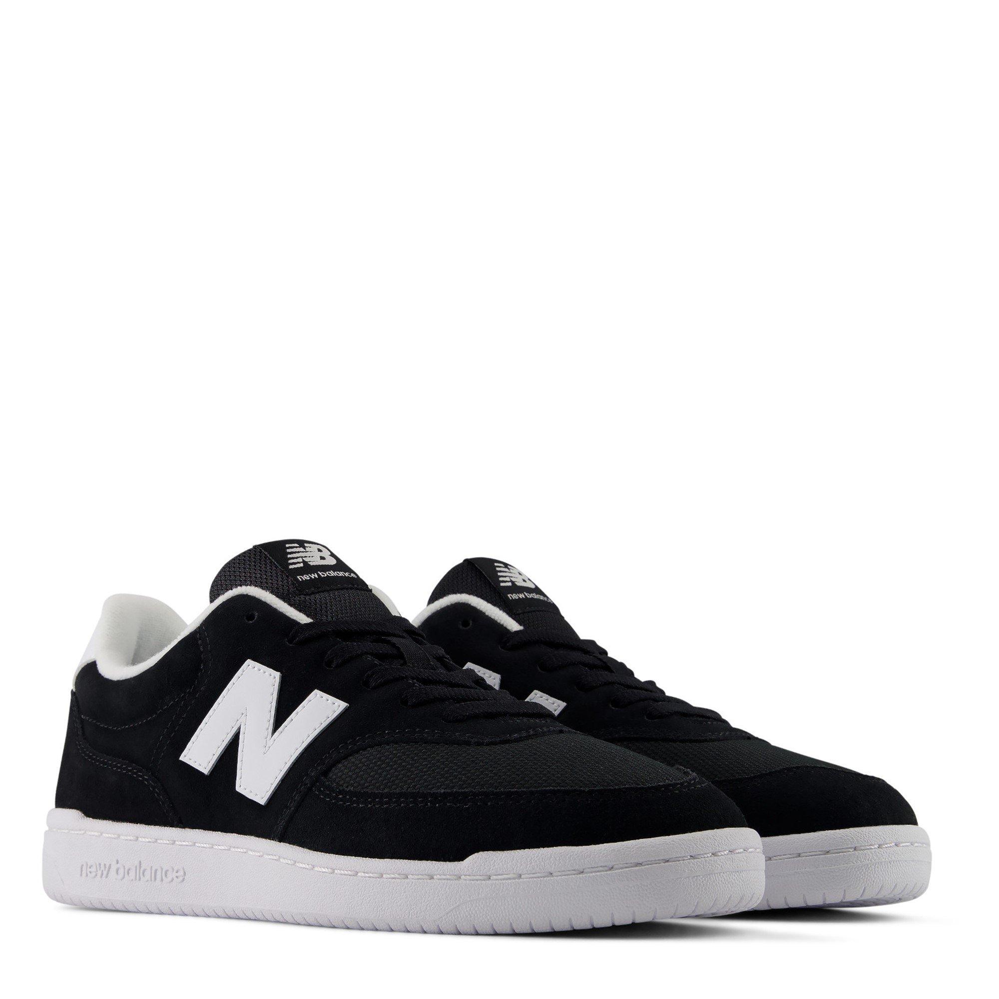 Black/White - New Balance - Men's BB80 Leather Low-Top Trainers - 2
