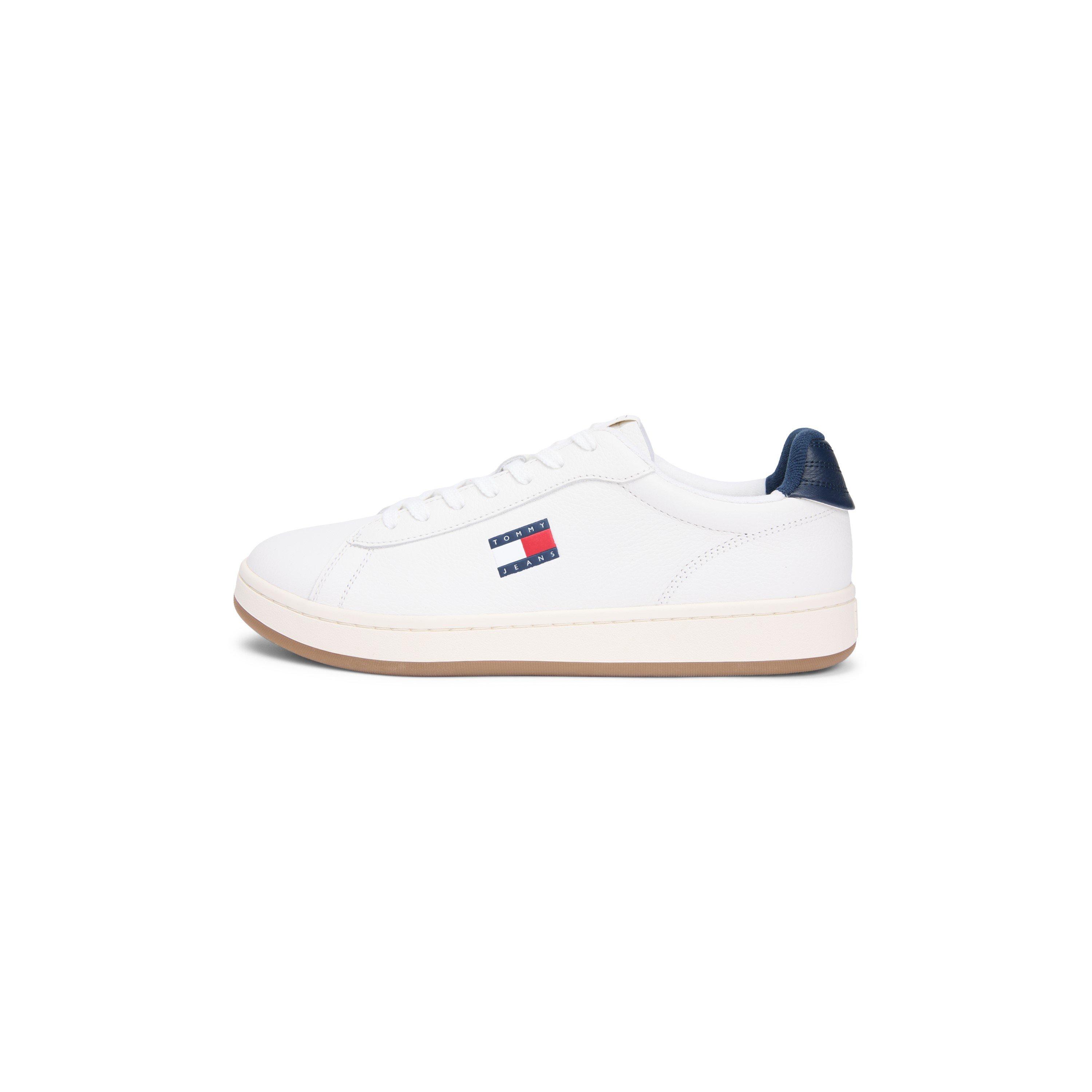 Ecru/Navy - Tommy Jeans - Men's Archive Elvatd Court Trainers - 1