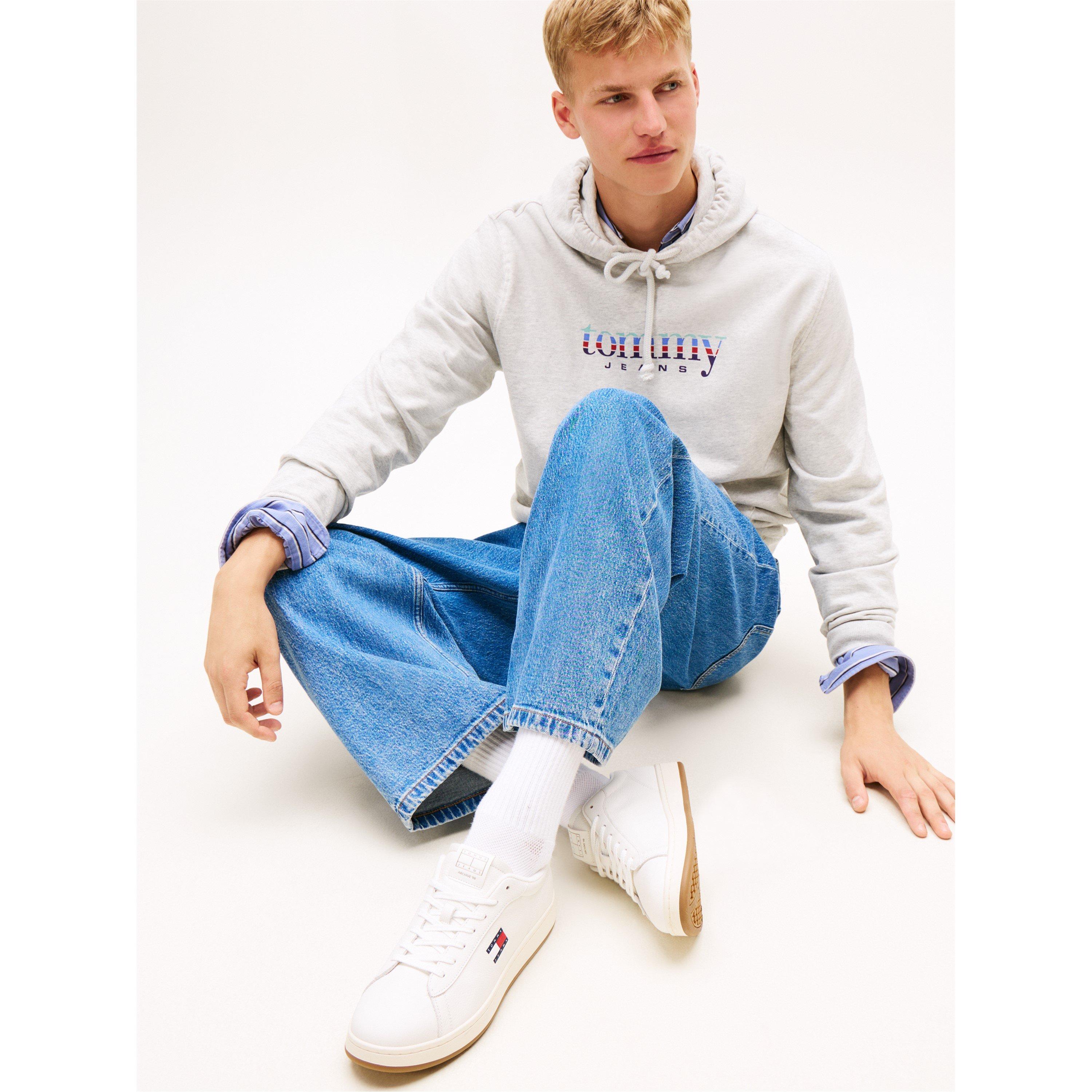 Ecru/Navy - Tommy Jeans - Men's Archive Elvatd Court Trainers - 2