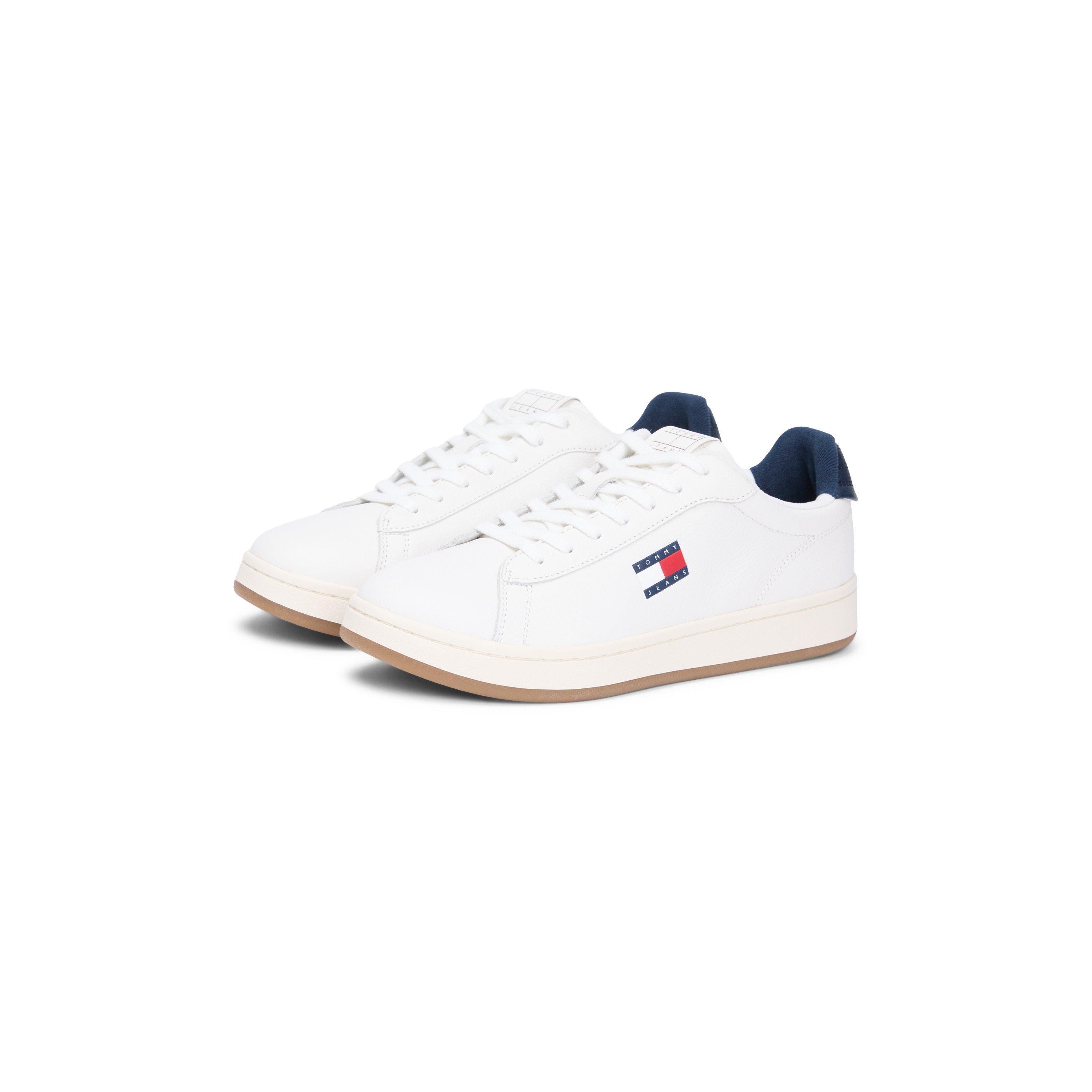 Ecru/Navy - Tommy Jeans - Men's Archive Elvatd Court Trainers - 3
