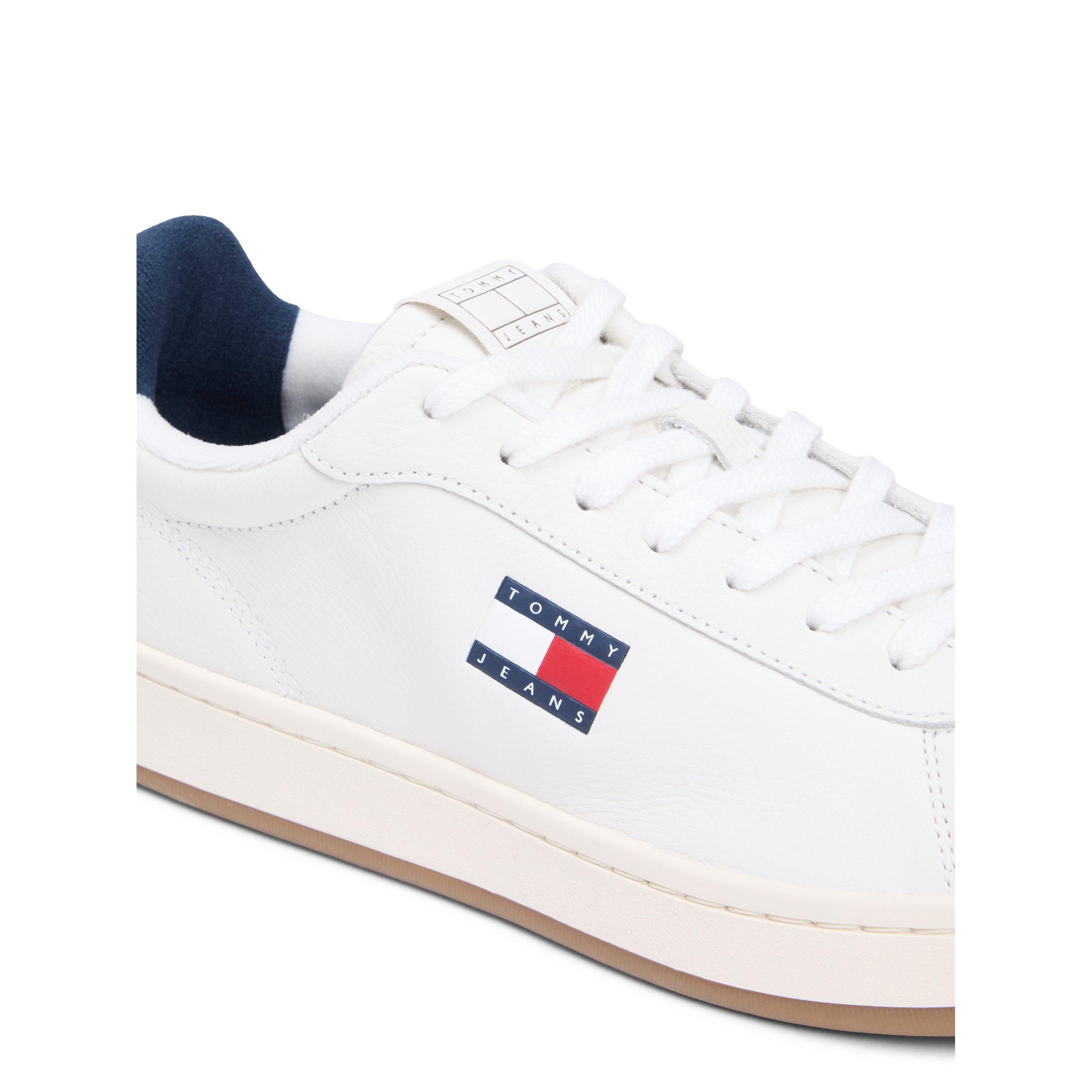 Ecru/Navy - Tommy Jeans - Men's Archive Elvatd Court Trainers - 5