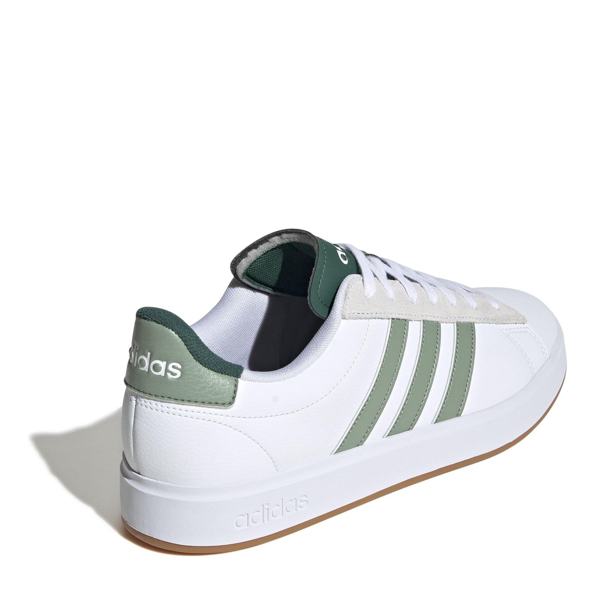 Wht/Silv-Green - adidas - Grand Court Mens Shoes - 4