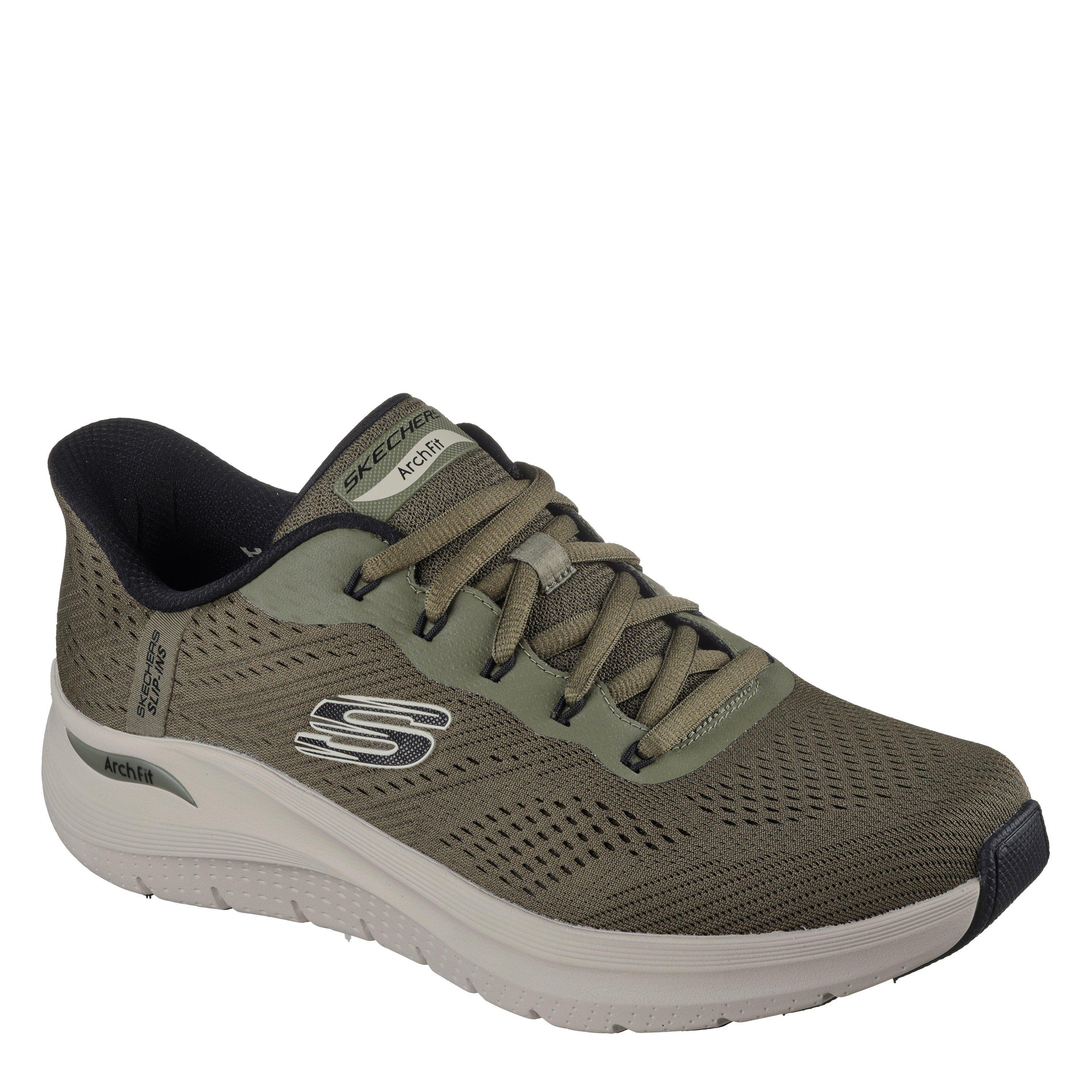 Olive - Skechers - Men's Arch Fit Low-Top Trainers - 3