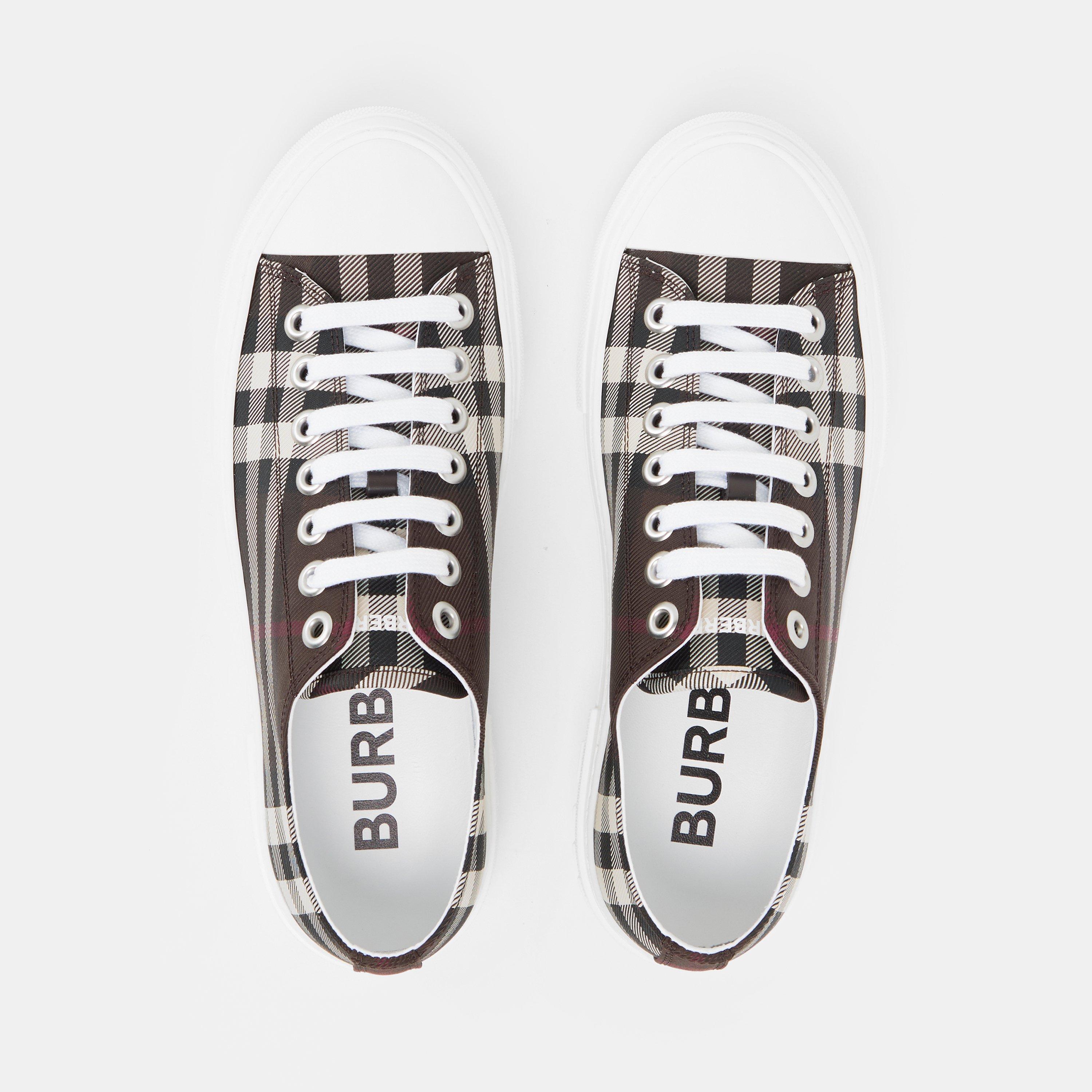 Mahogany Check - Burberry - Jack Denim Low Trainers - 5