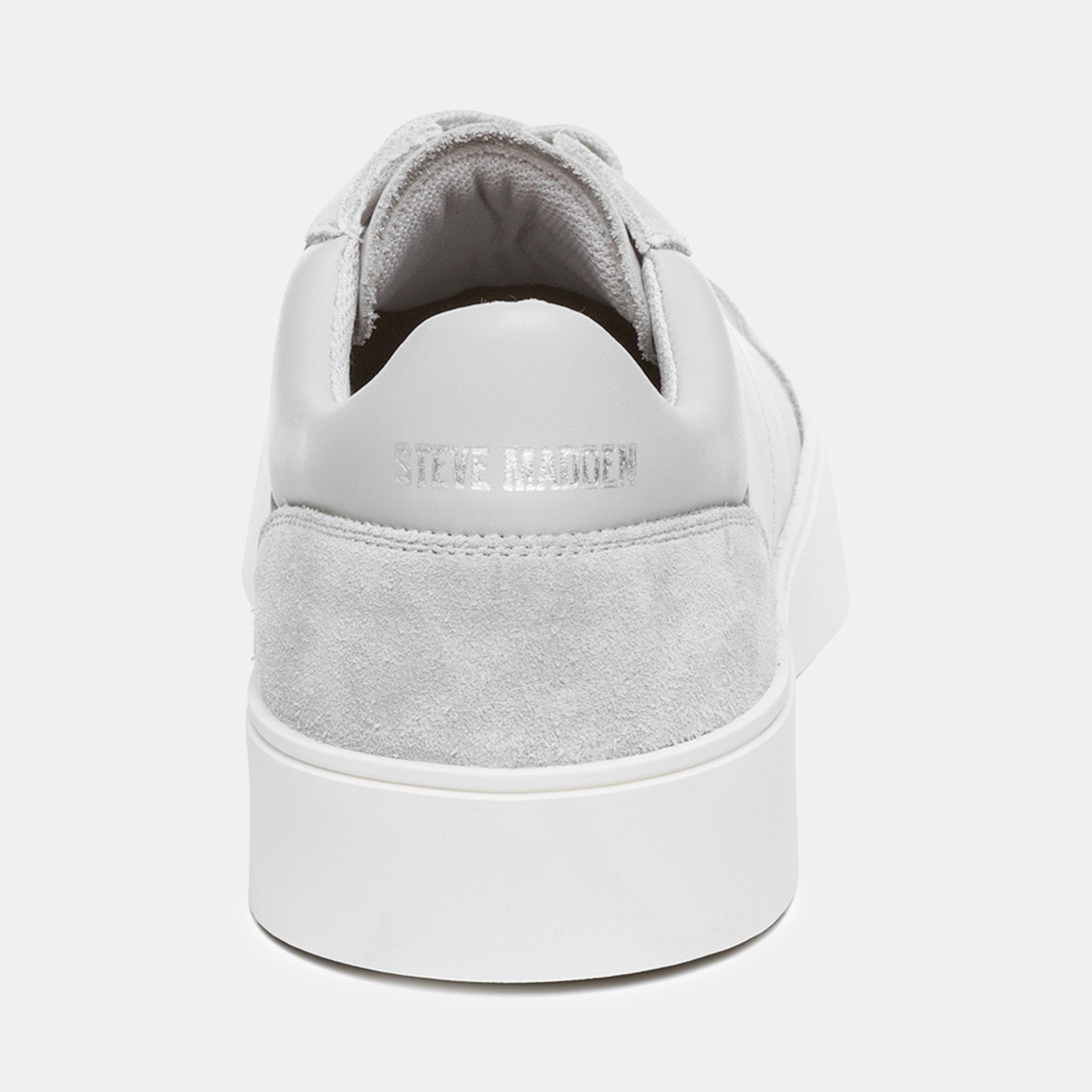 White/Grey - Steve Madden - Men's Lyonell Court Trainers - 4