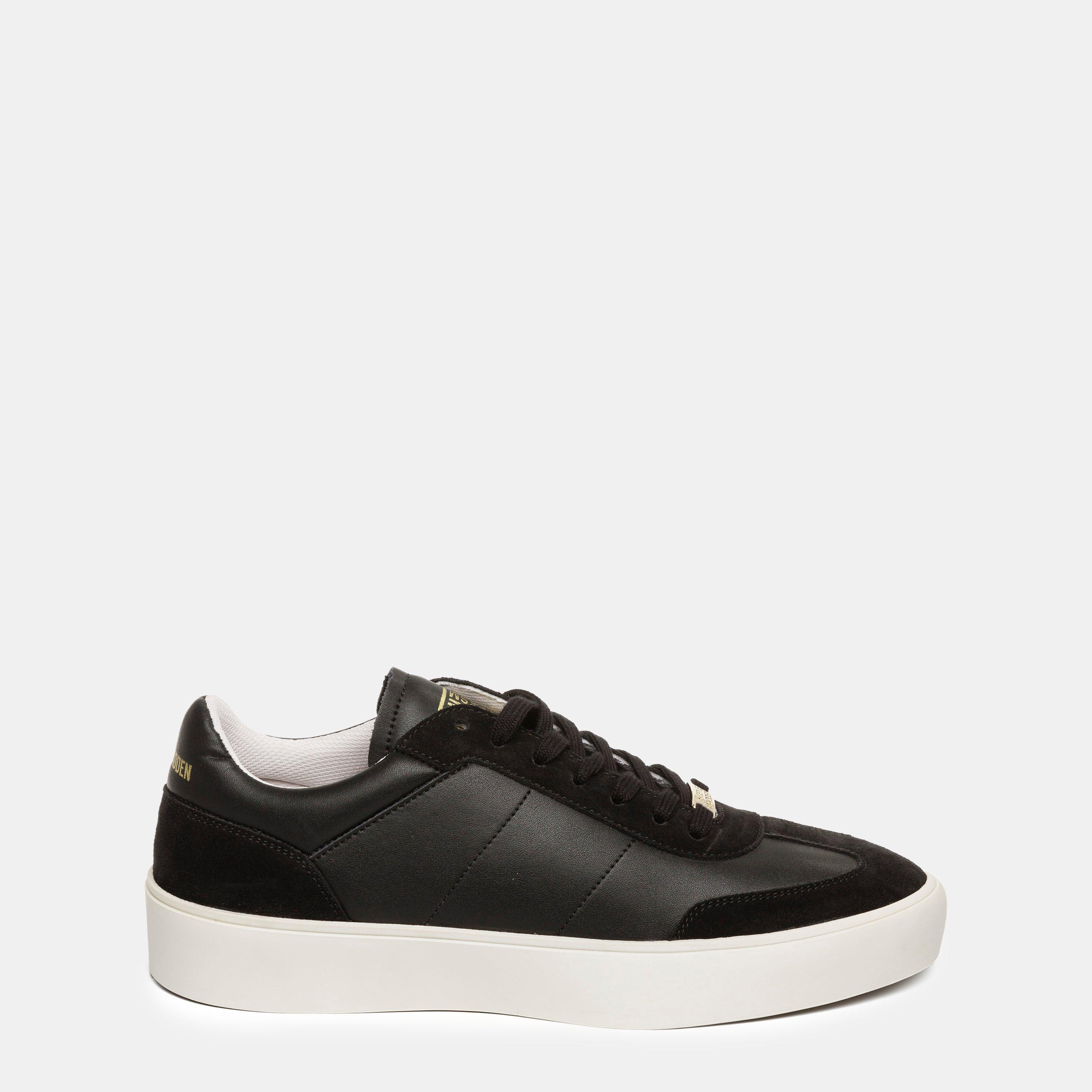 Steve Madden Men's Lyonell Court Trainers - Black/Off White - Size 7 (41)