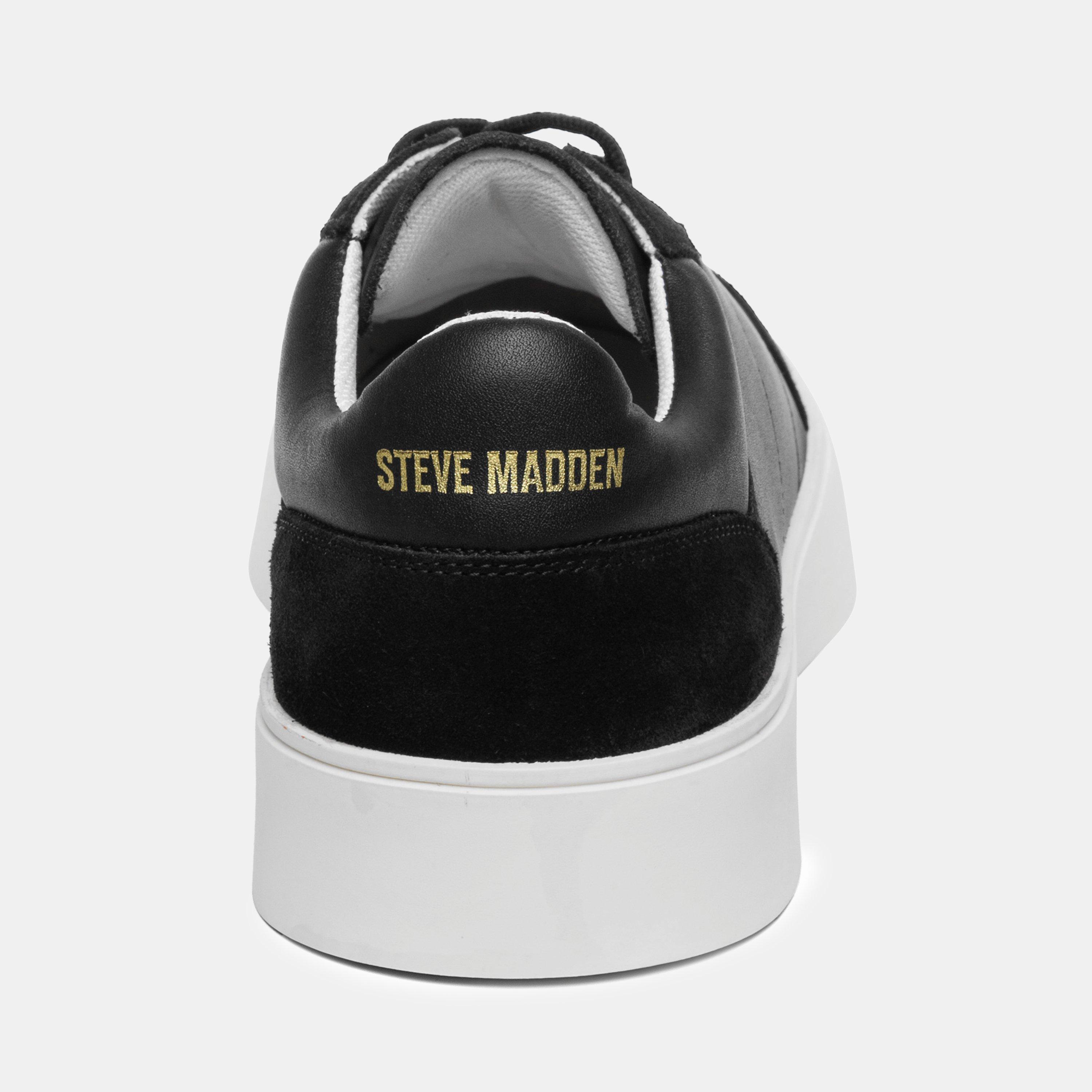 Black/Off White - Steve Madden - Men's Lyonell Court Trainers - 4