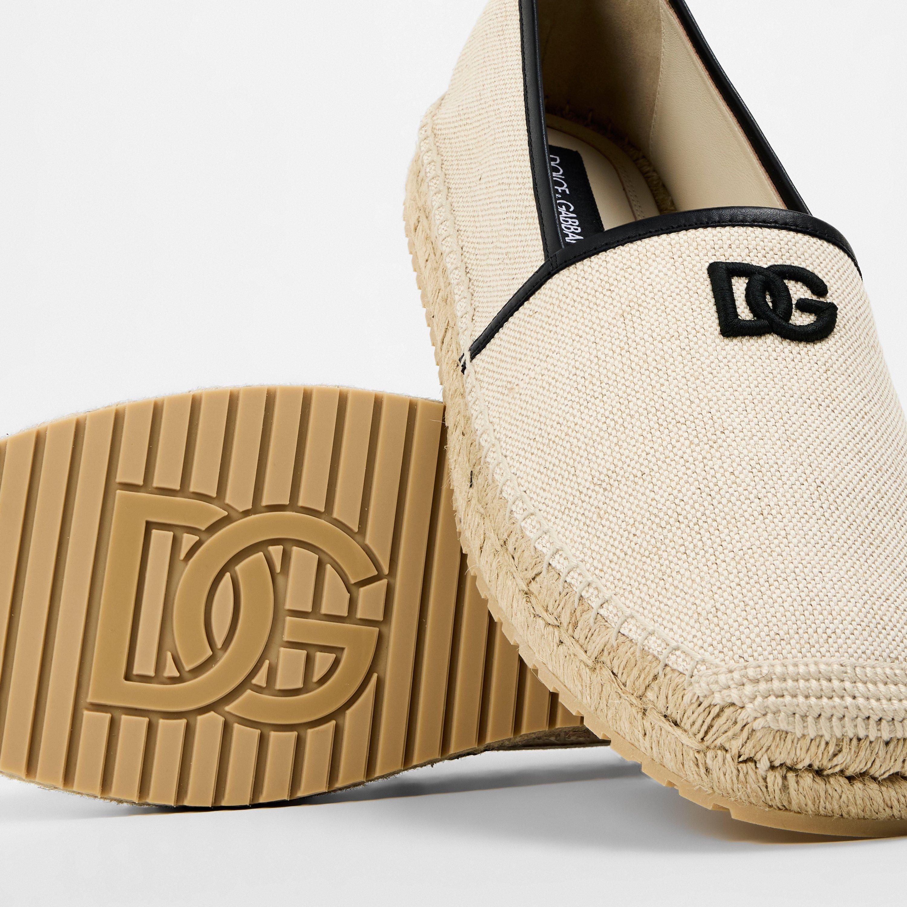 Ivory/Black - Dolce and Gabbana - Men's Canvas Espadrilles - 4