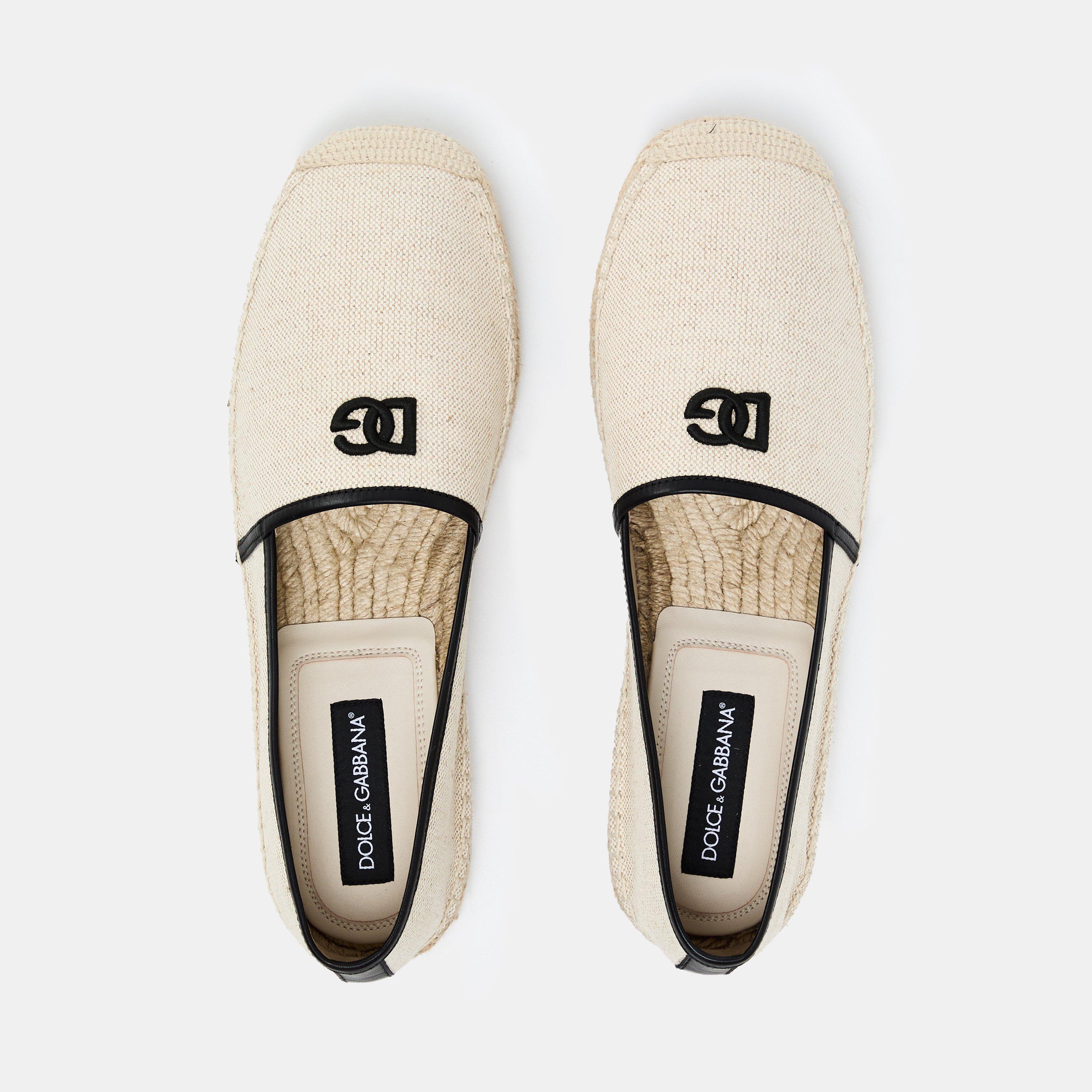 Ivory/Black - Dolce and Gabbana - Men's Canvas Espadrilles - 5