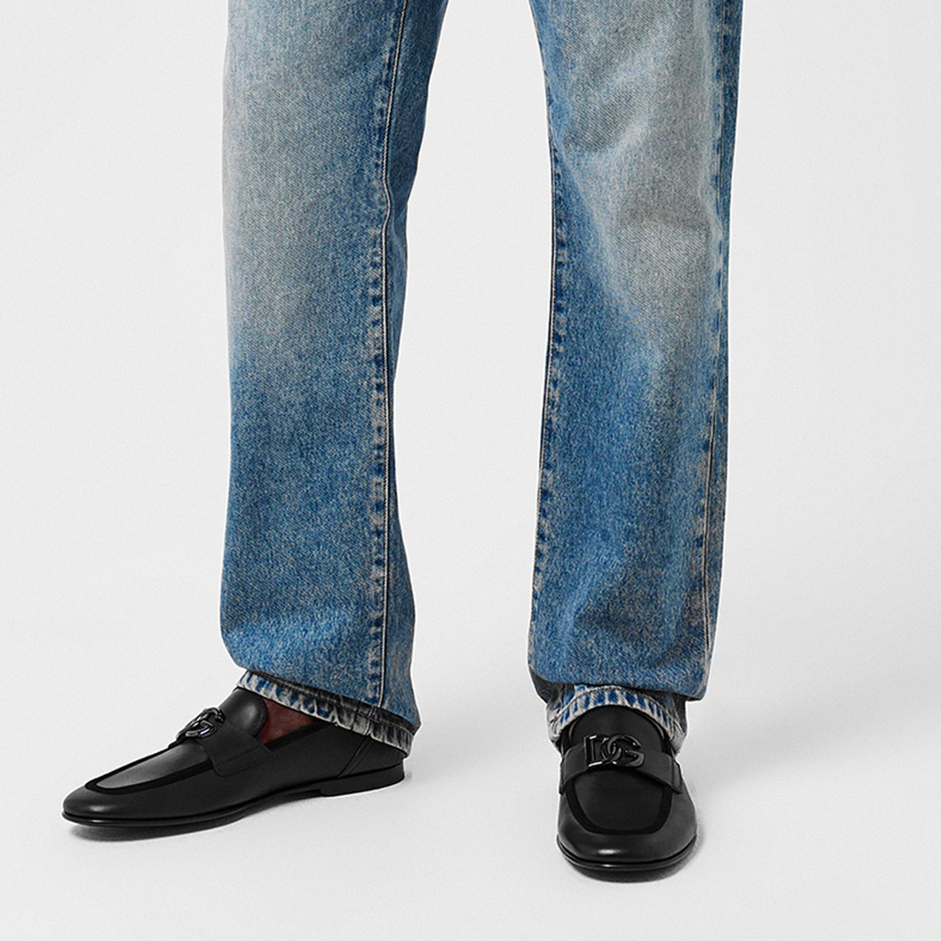 Black - Dolce and Gabbana - Men's Logo Loafers - 3