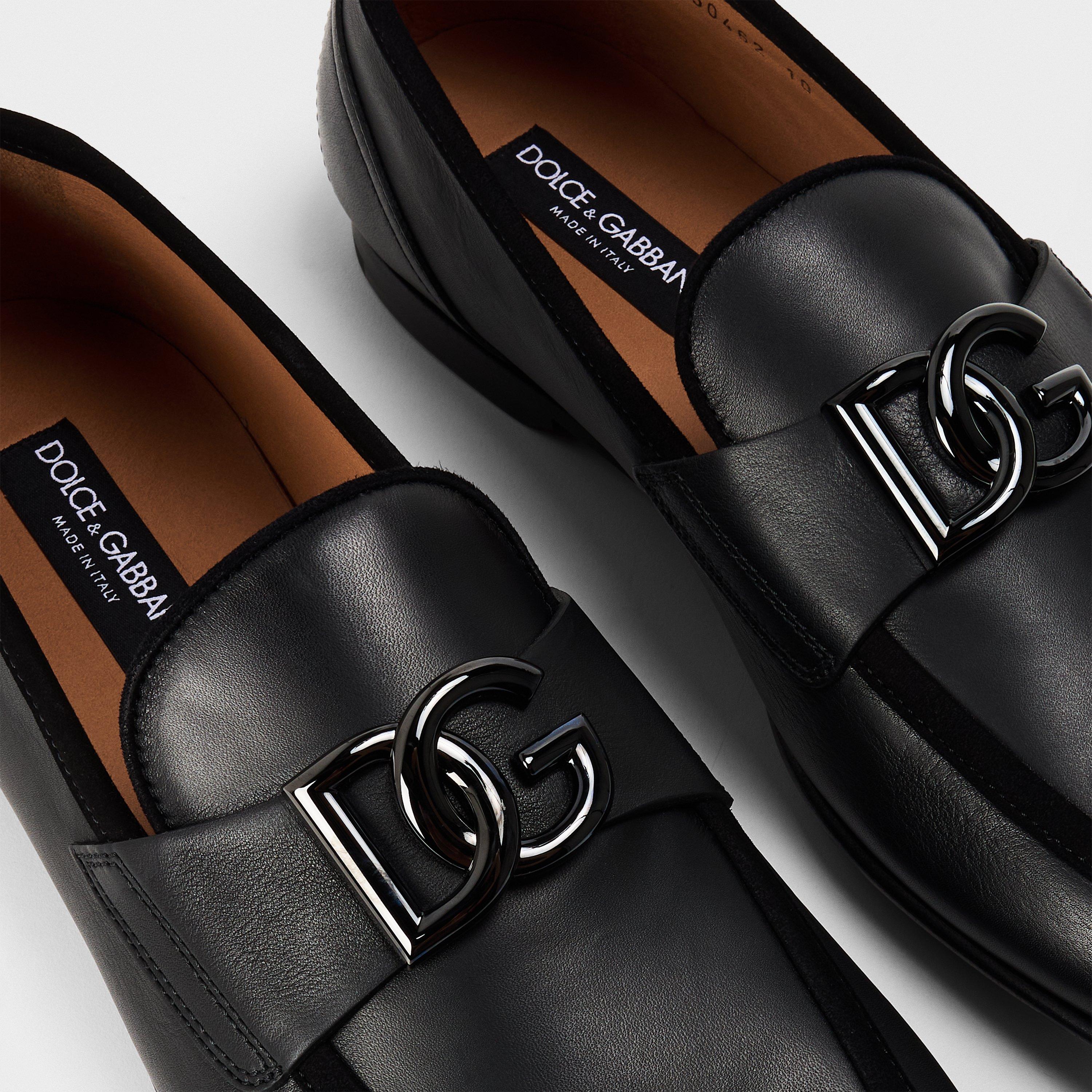 Black - Dolce and Gabbana - Men's Logo Loafers - 4