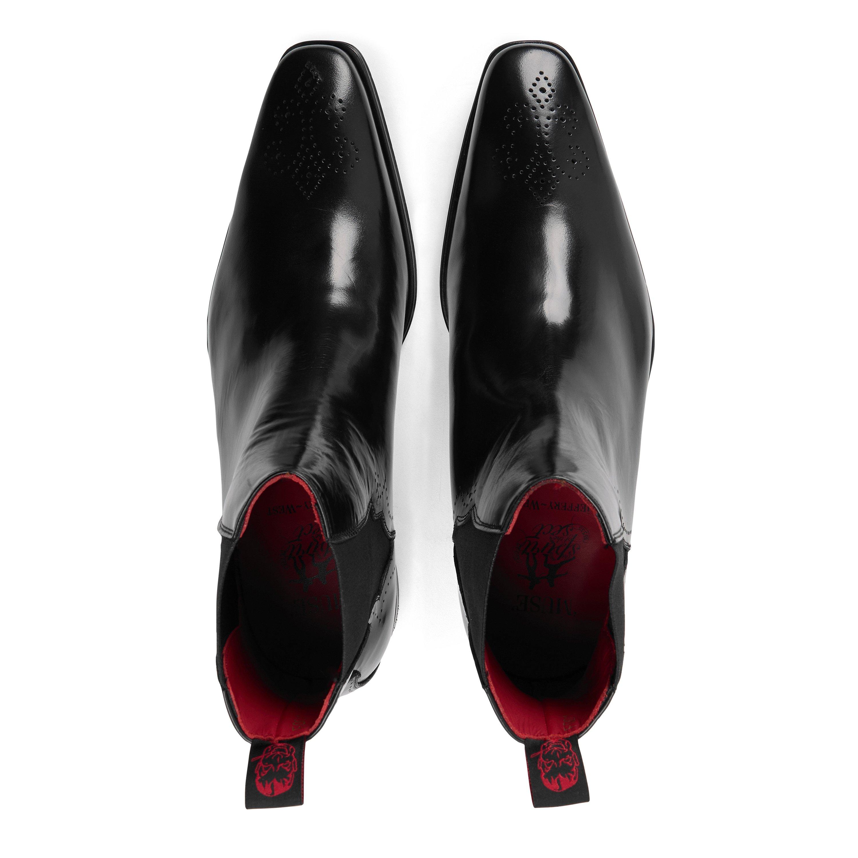 Colledge Blk - Jeffery West - Men's Scarface Leather Chelsea Boots - 4