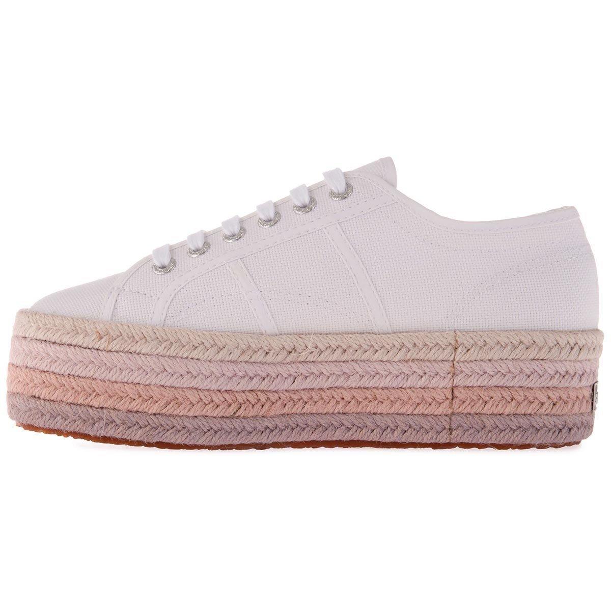 White/PkLt - Superga - Women's Espadrille Platform Trainers - 2