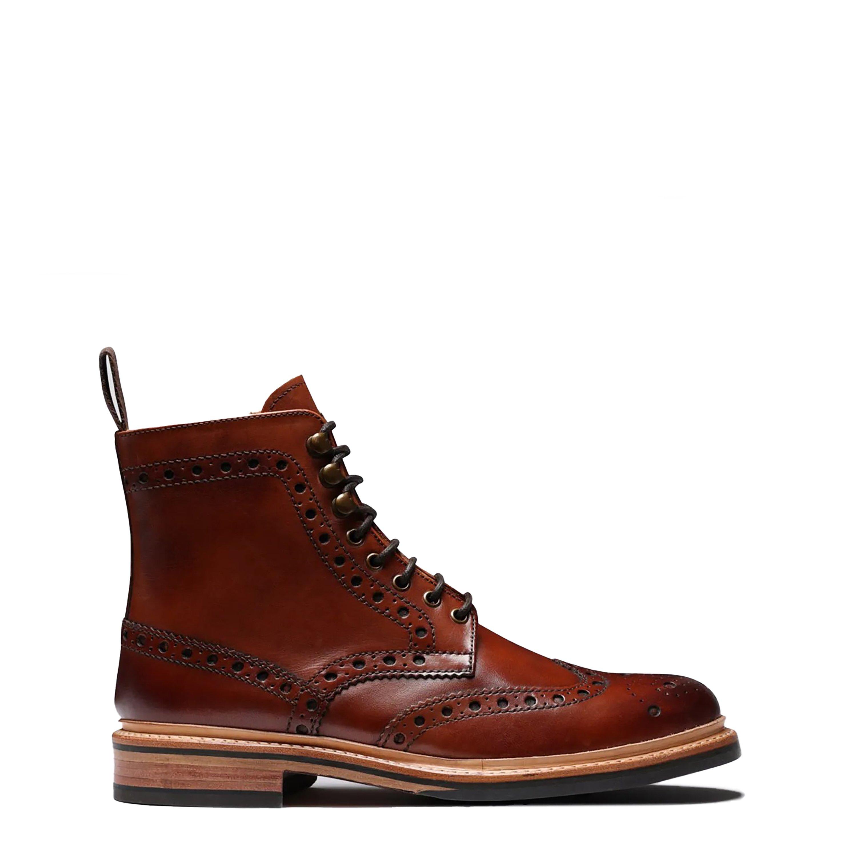 Tan Handpainted - Grenson - Fred Brogue Boot - 1