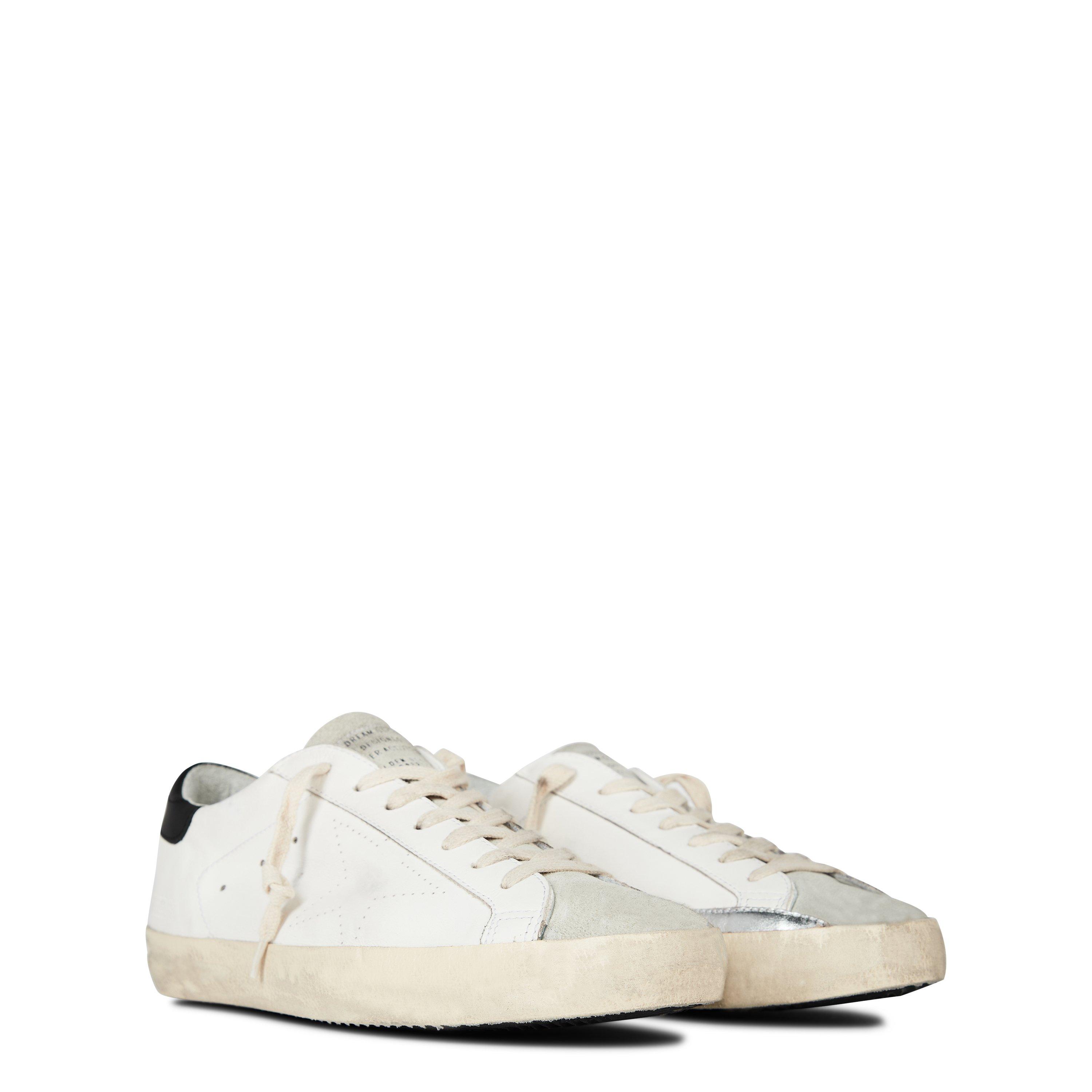 White/Ice/Black - Golden Goose - Men's Super Star Leather Low-Top Trainers - 4