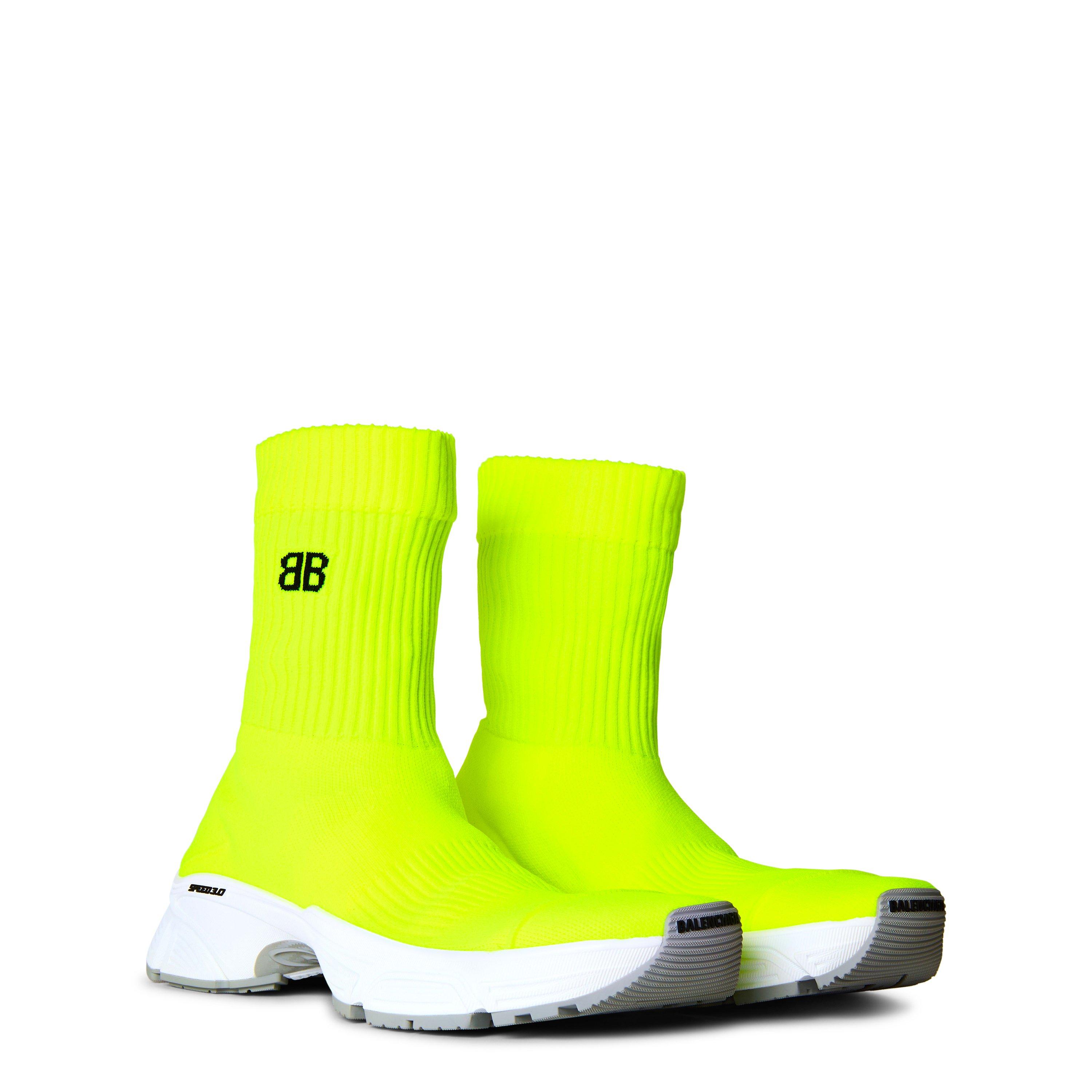 Yellow/White - Balenciaga - Men's Speed High-Top Trainers - 3