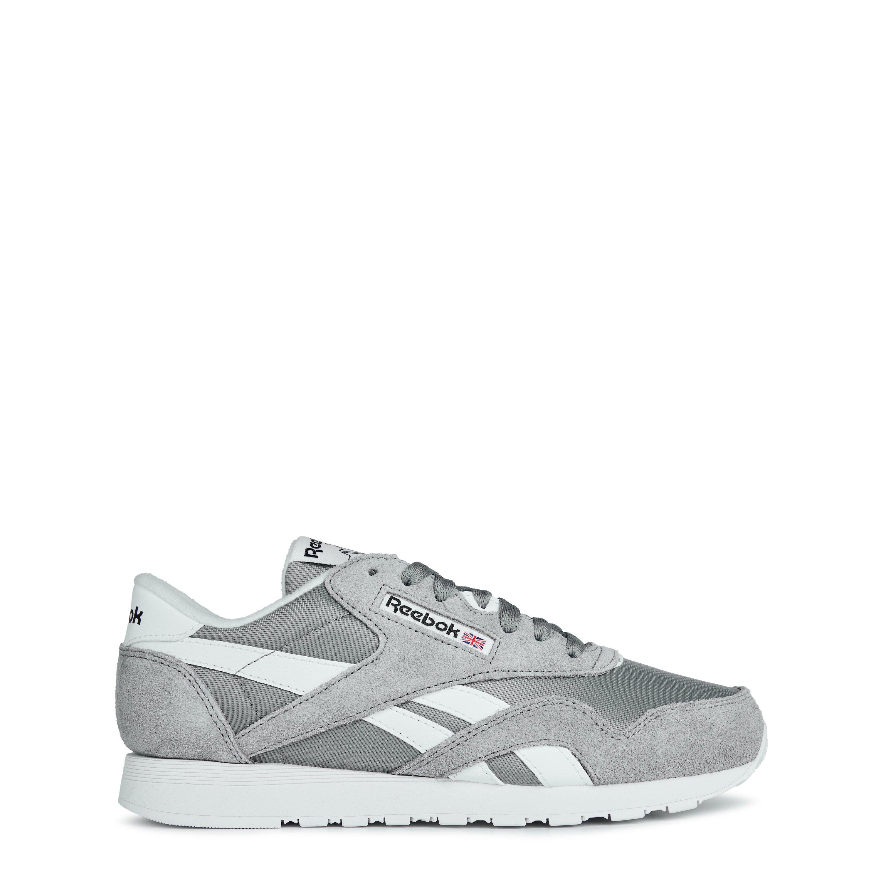 Reebok Men's Classic Nylon Shoes - Grey/White - 8.5 (42.5)