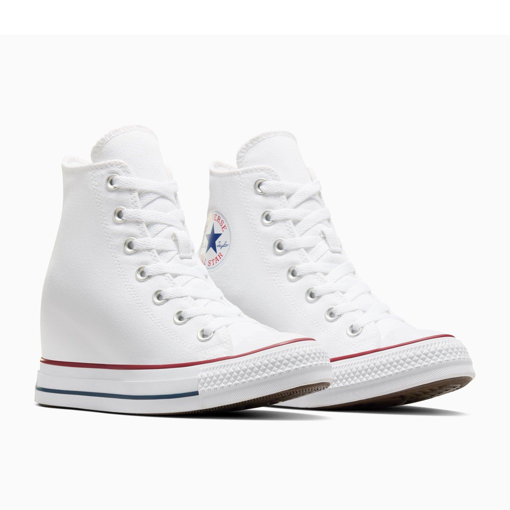 102-White/Red - Converse - Women's Chuck Taylor All Star Classic Wedge Trainers - 2
