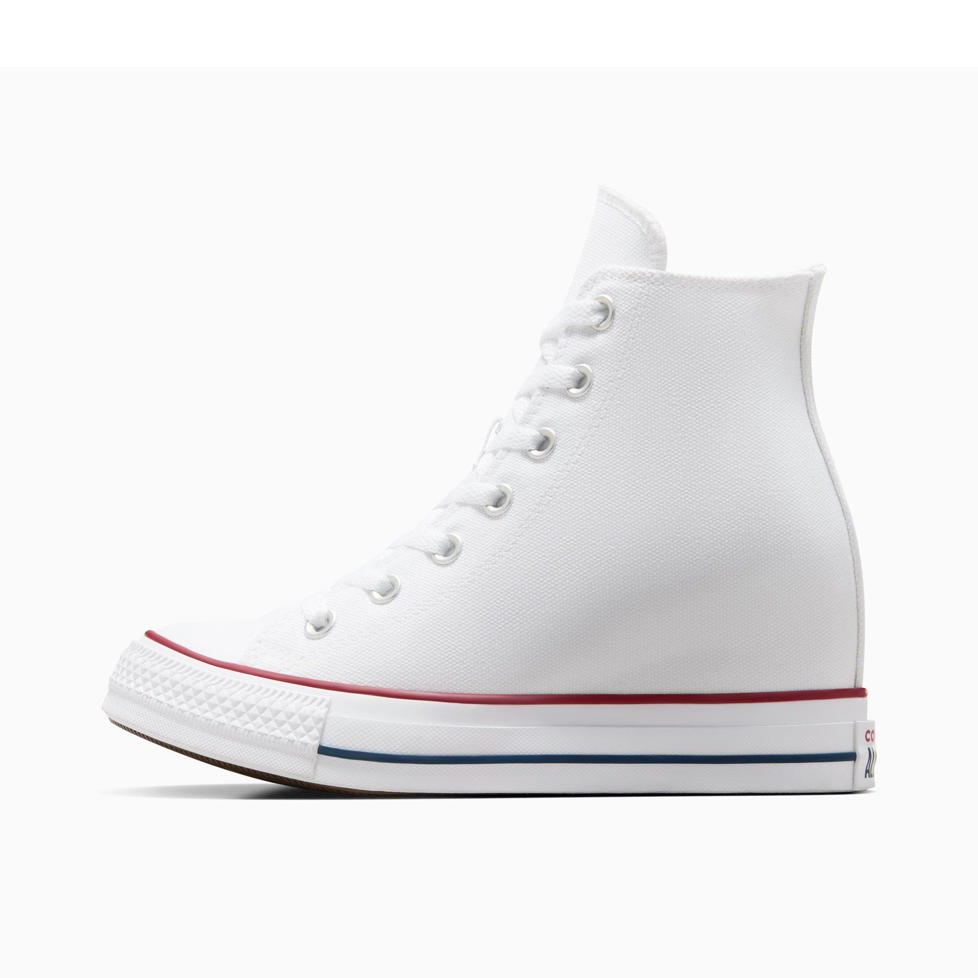102-White/Red - Converse - Women's Chuck Taylor All Star Classic Wedge Trainers - 3
