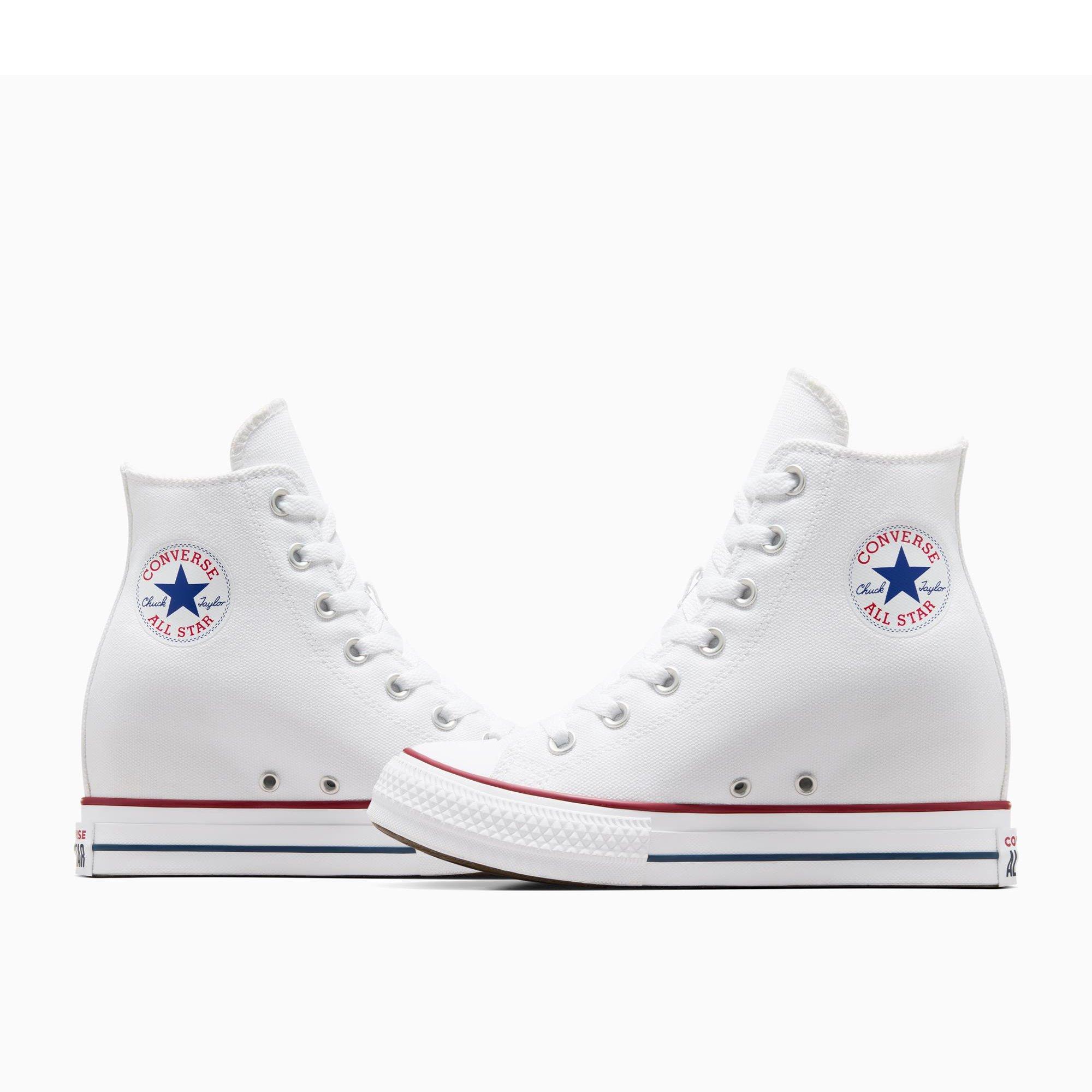 102-White/Red - Converse - Women's Chuck Taylor All Star Classic Wedge Trainers - 4
