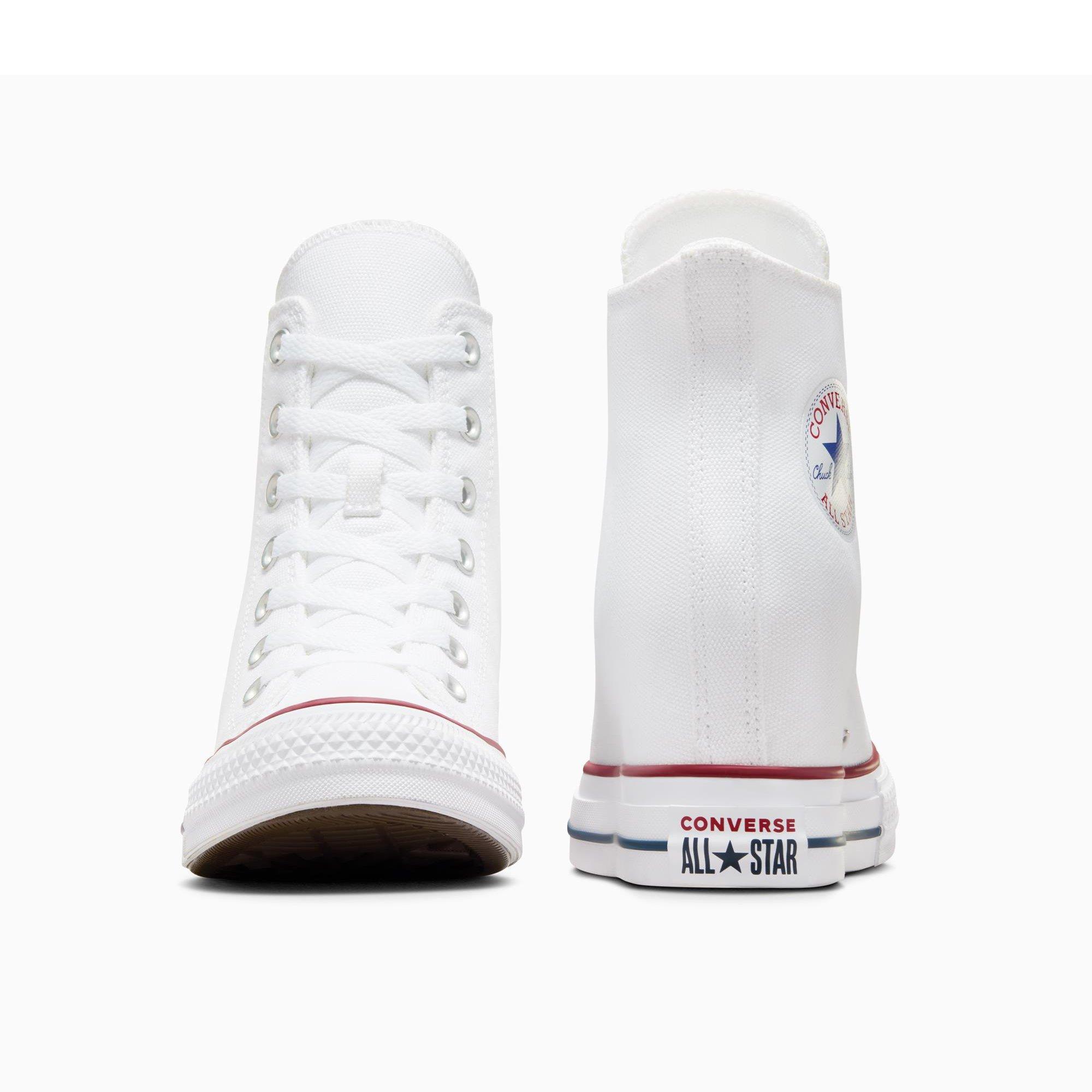 102-White/Red - Converse - Women's Chuck Taylor All Star Classic Wedge Trainers - 5