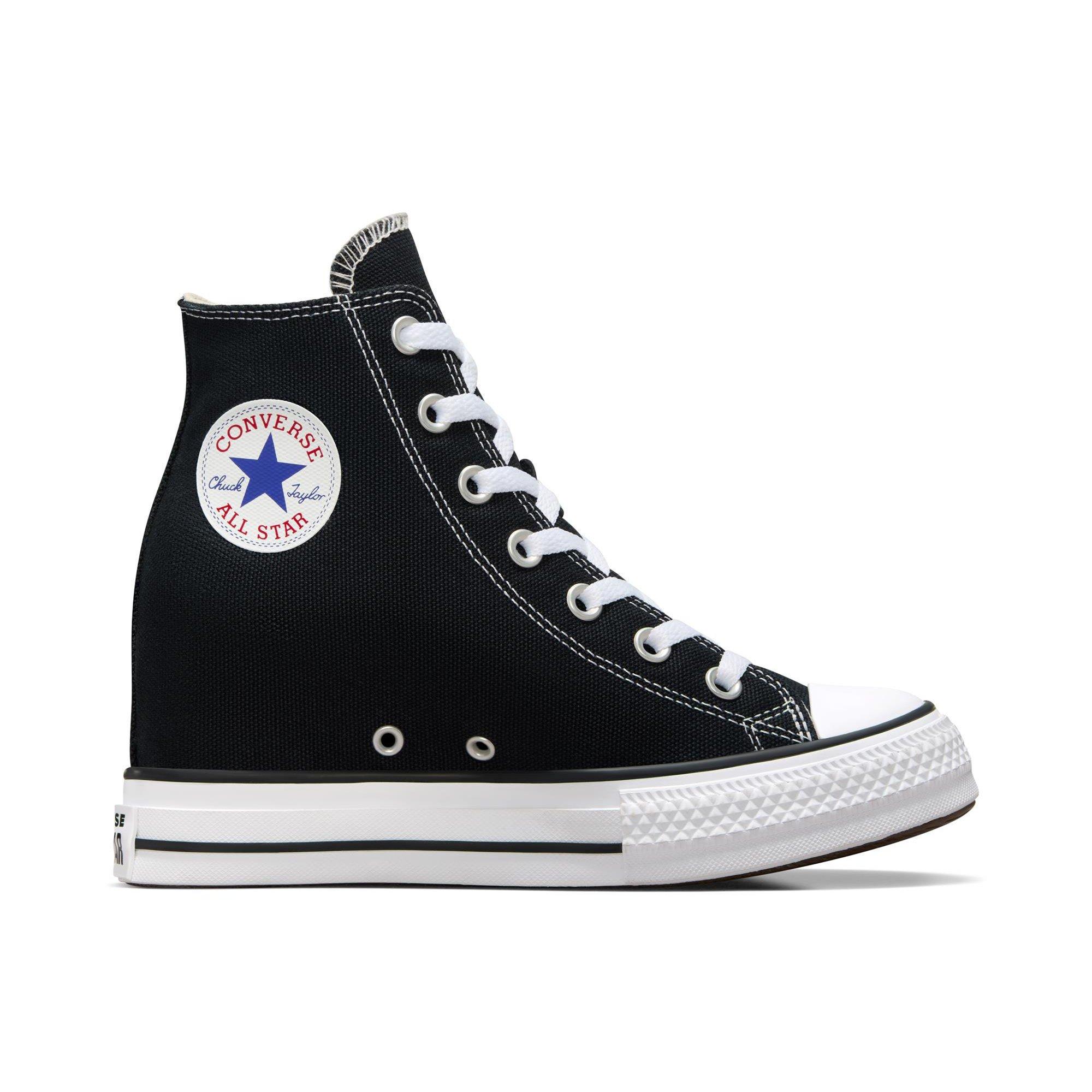 001-Black/Red - Converse - Women's Chuck Taylor All Star Classic Wedge Trainers - 1