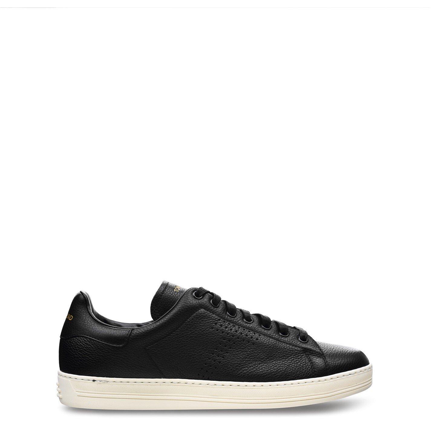 Blk/Crm 3NW02 - Tom Ford - Warwick Leather Trainers - 1