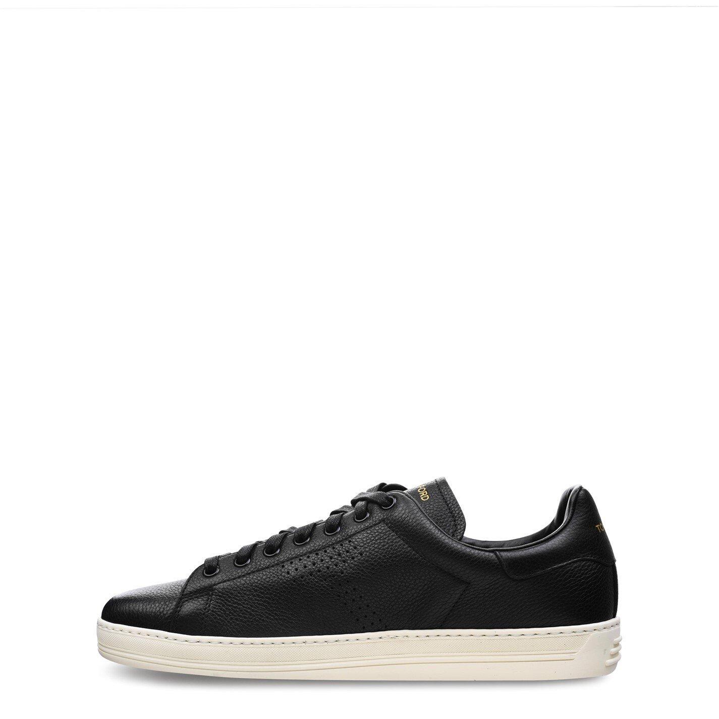 Blk/Crm 3NW02 - Tom Ford - Warwick Leather Trainers - 3