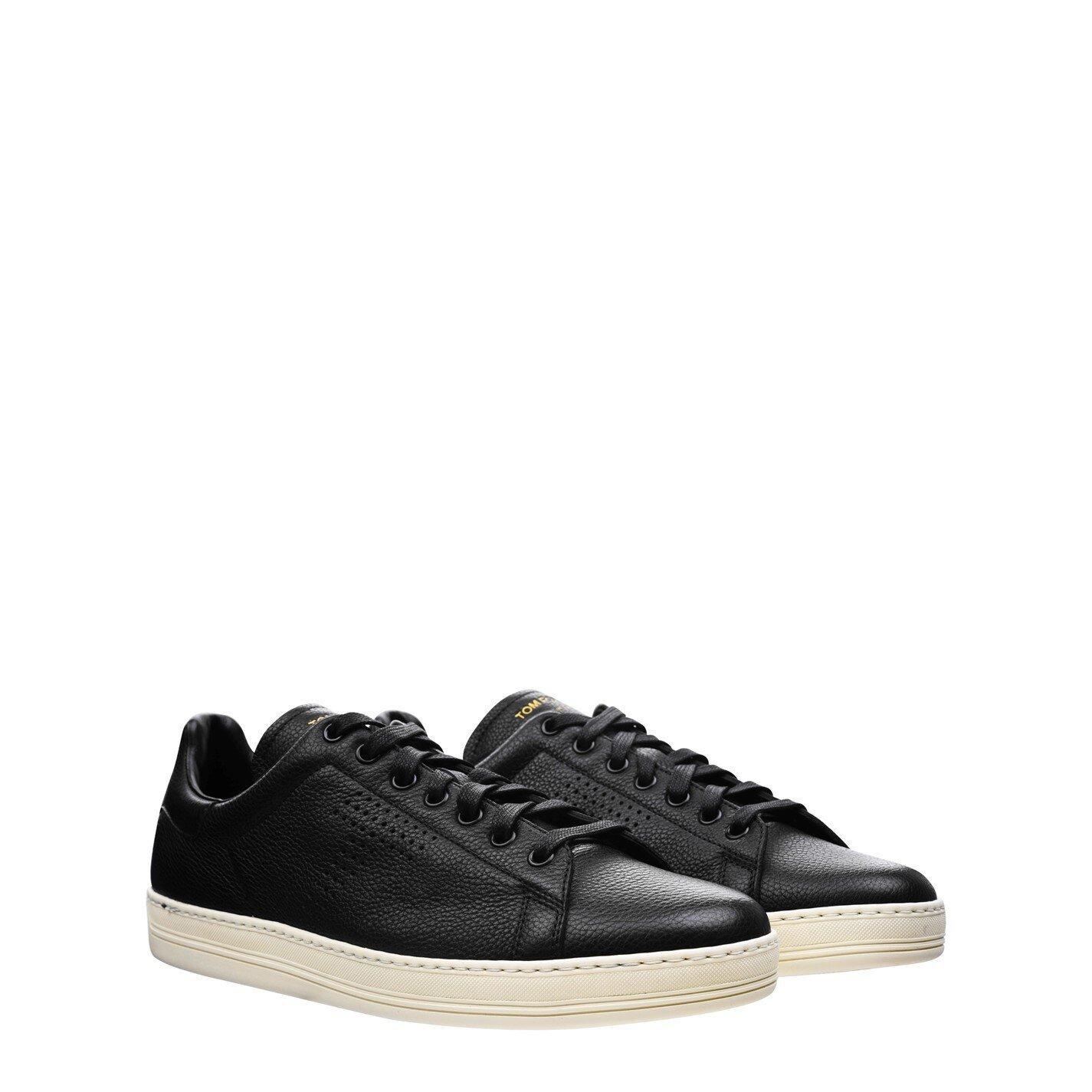Blk/Crm 3NW02 - Tom Ford - Warwick Leather Trainers - 4