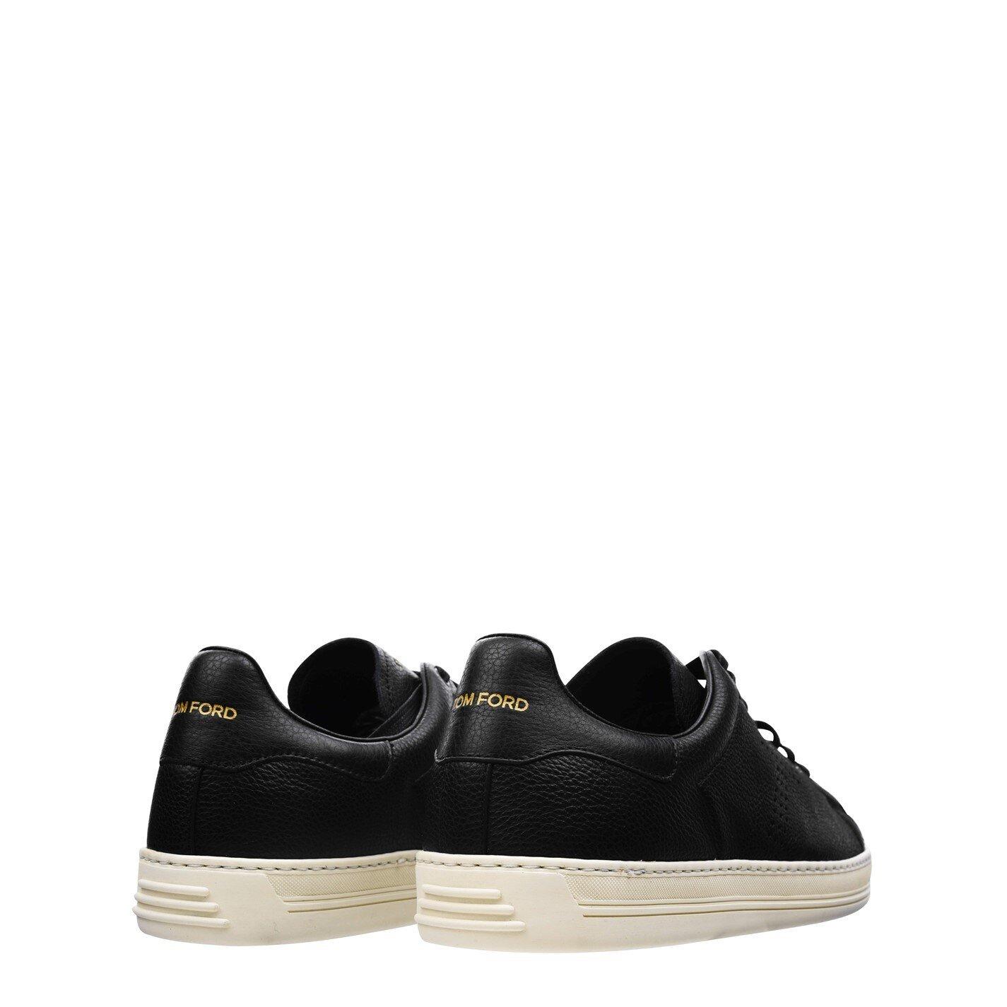 Blk/Crm 3NW02 - Tom Ford - Warwick Leather Trainers - 5