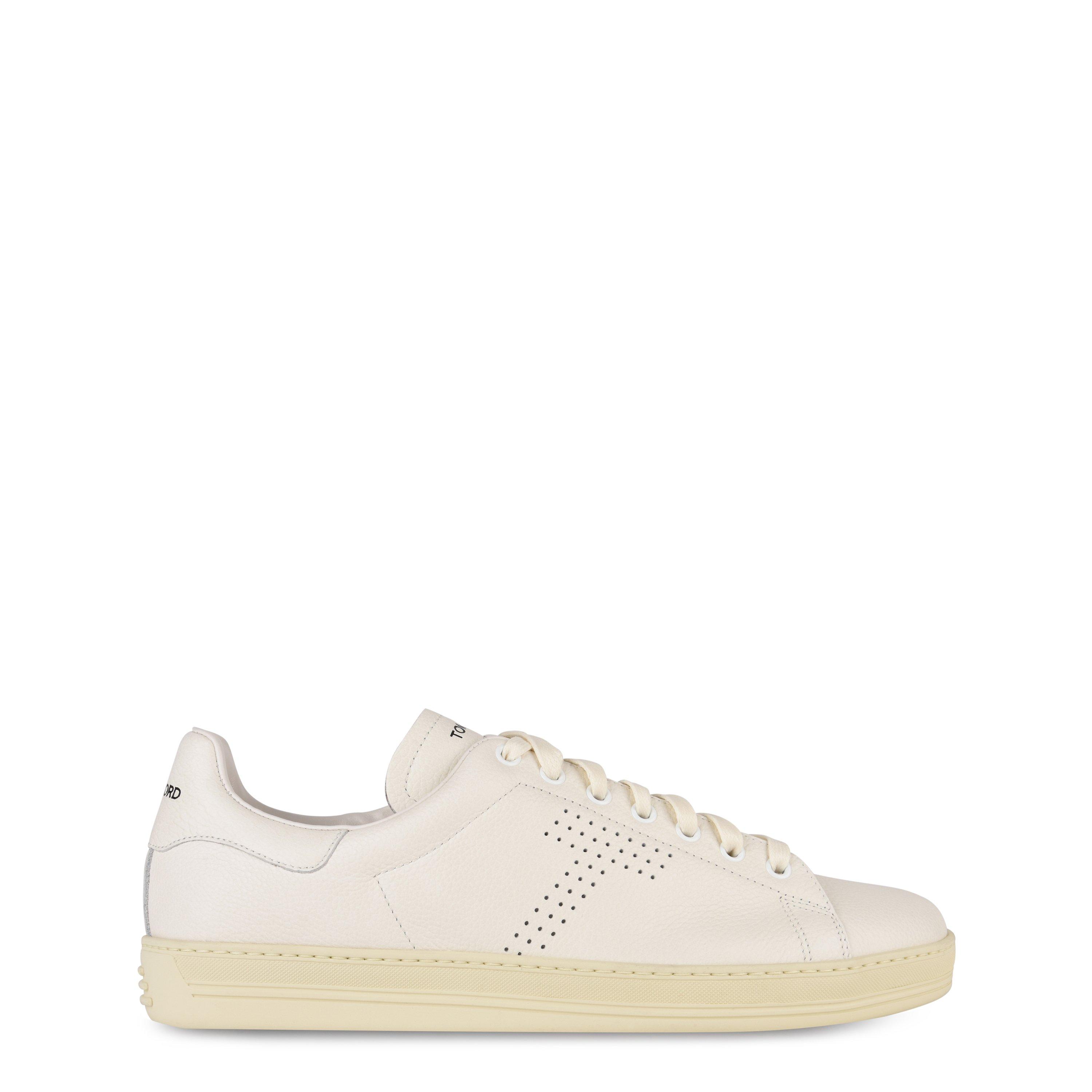 Tom Ford Warwick Leather Trainers - Cream 3WW06 - Size 9 (43)