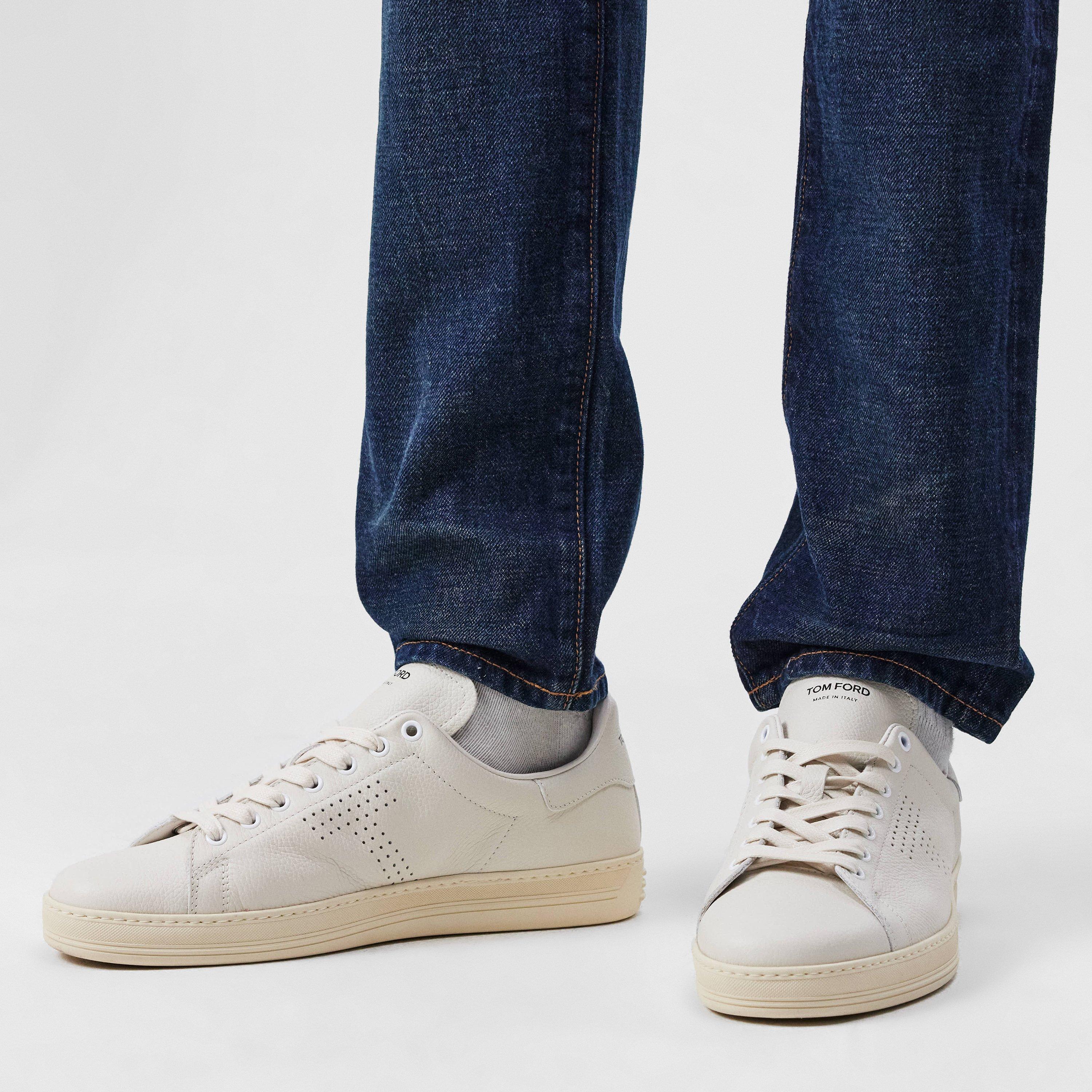 Cream 3WW06 - Tom Ford - Warwick Leather Trainers - 2