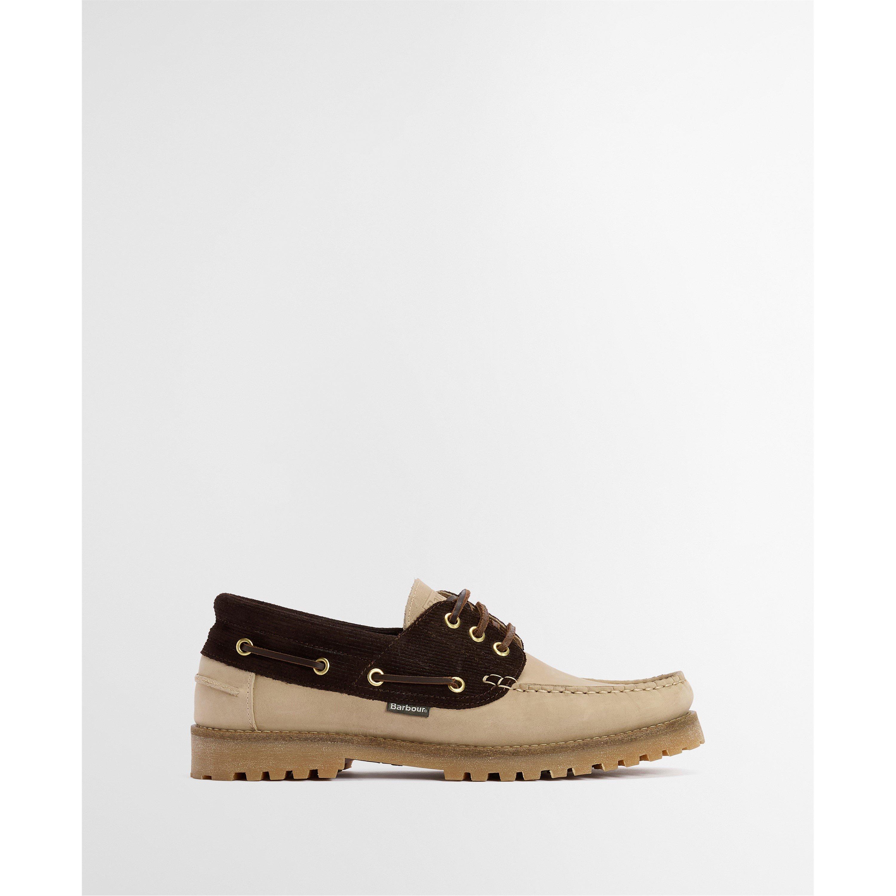 BE34 Sand/Brown - Barbour - Mens Re-Engineered Deck Boat Shoes - 1