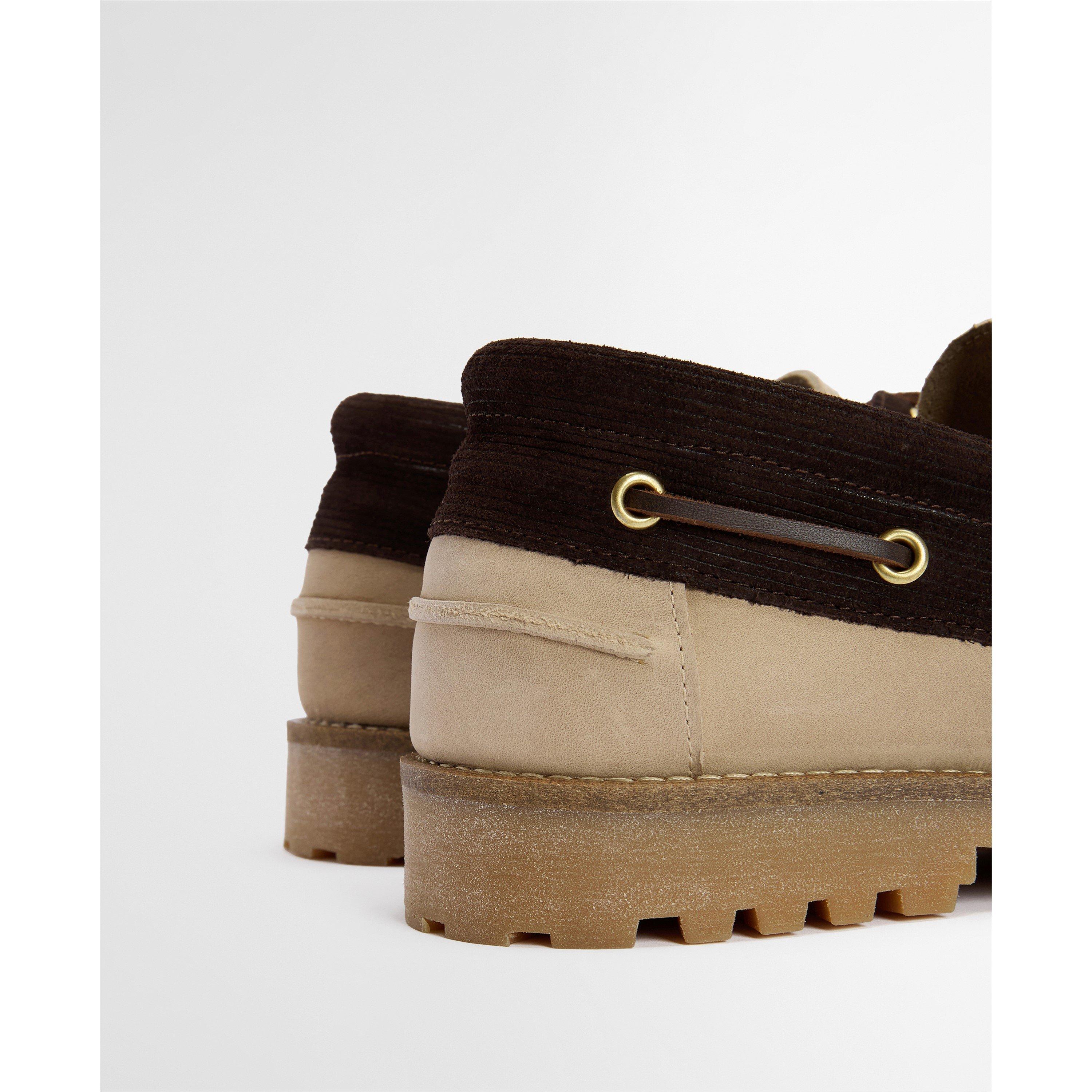 BE34 Sand/Brown - Barbour - Mens Re-Engineered Deck Boat Shoes - 4