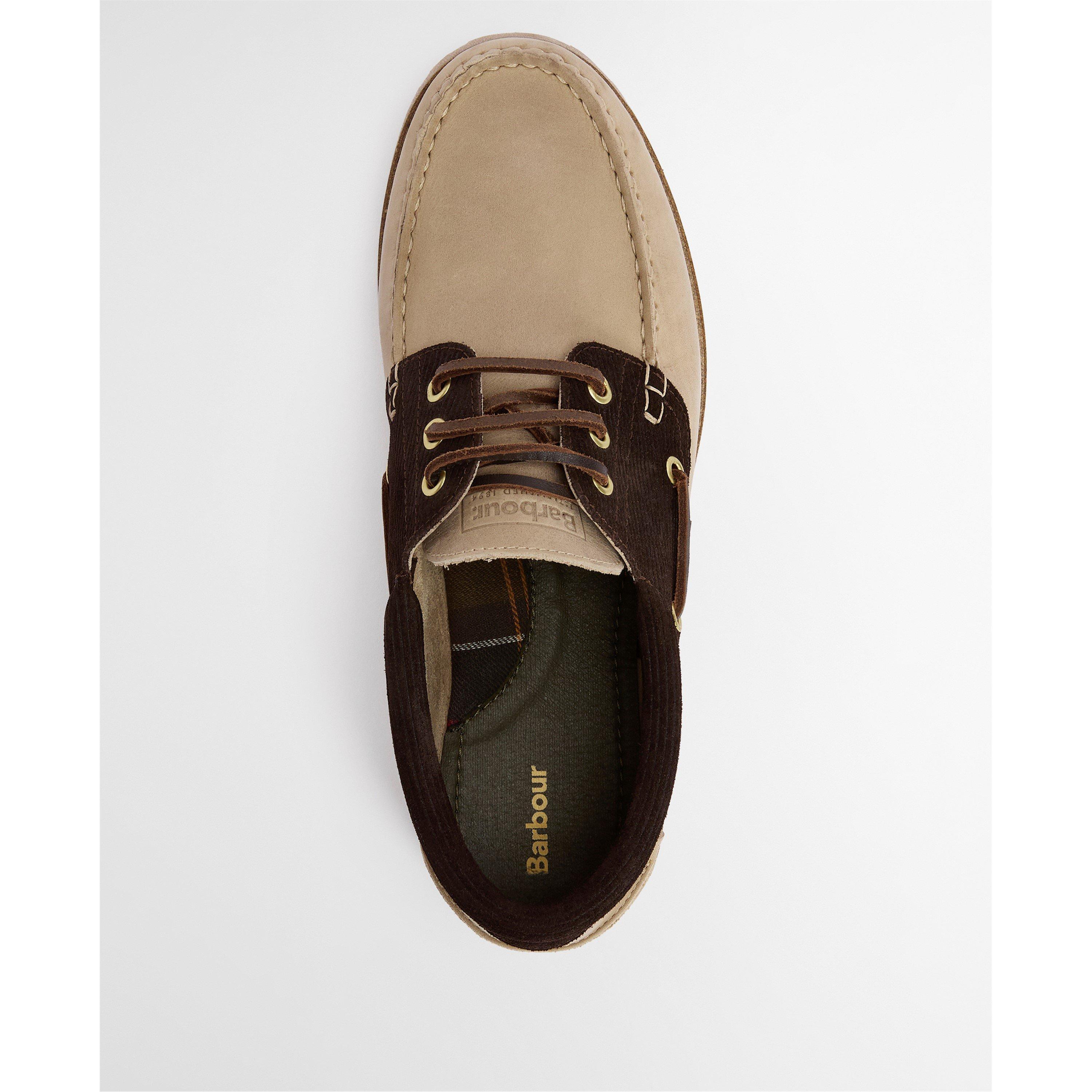 BE34 Sand/Brown - Barbour - Mens Re-Engineered Deck Boat Shoes - 5