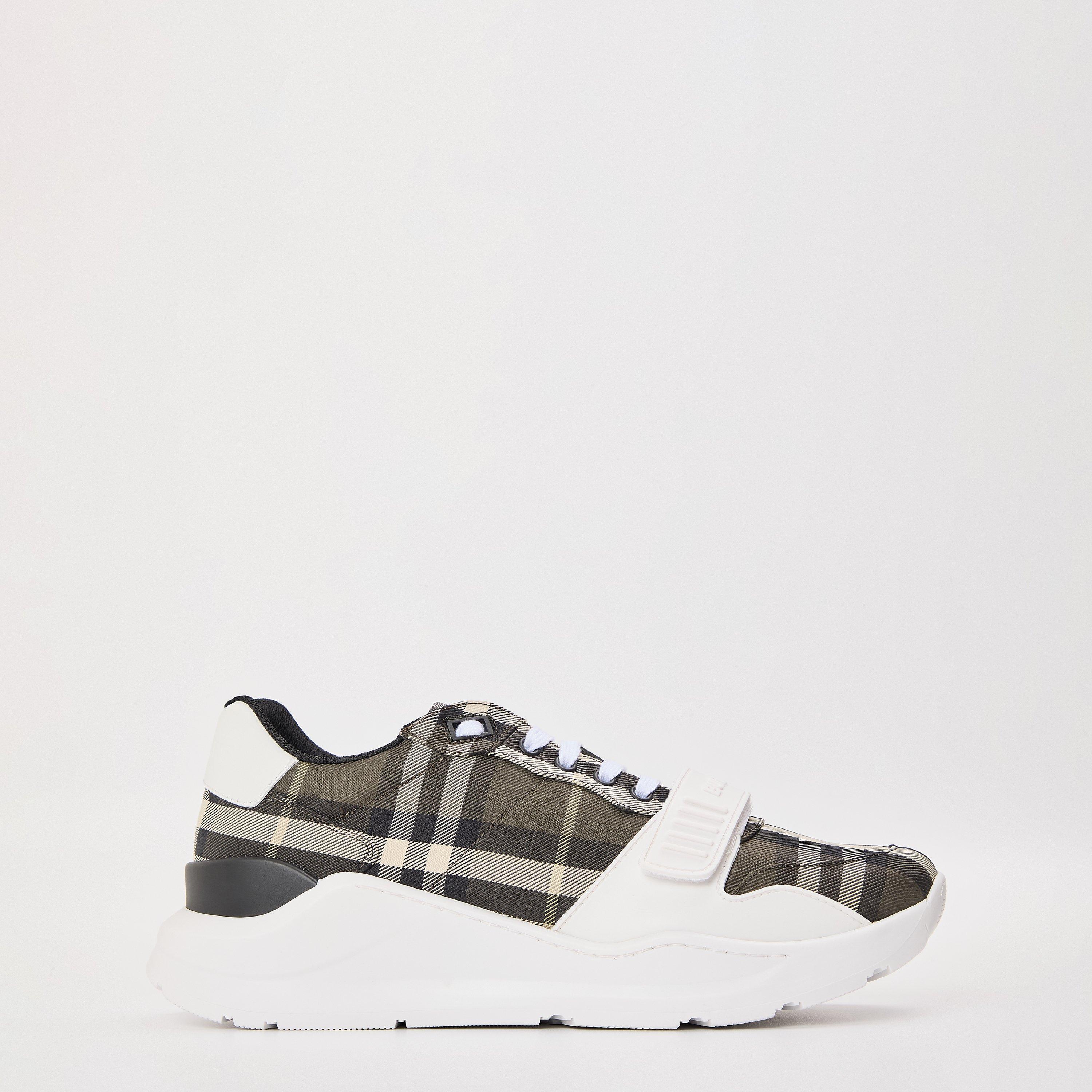 Burberry Men's Regis Check Cotton Trainers - Thicket - Size 7 (41)