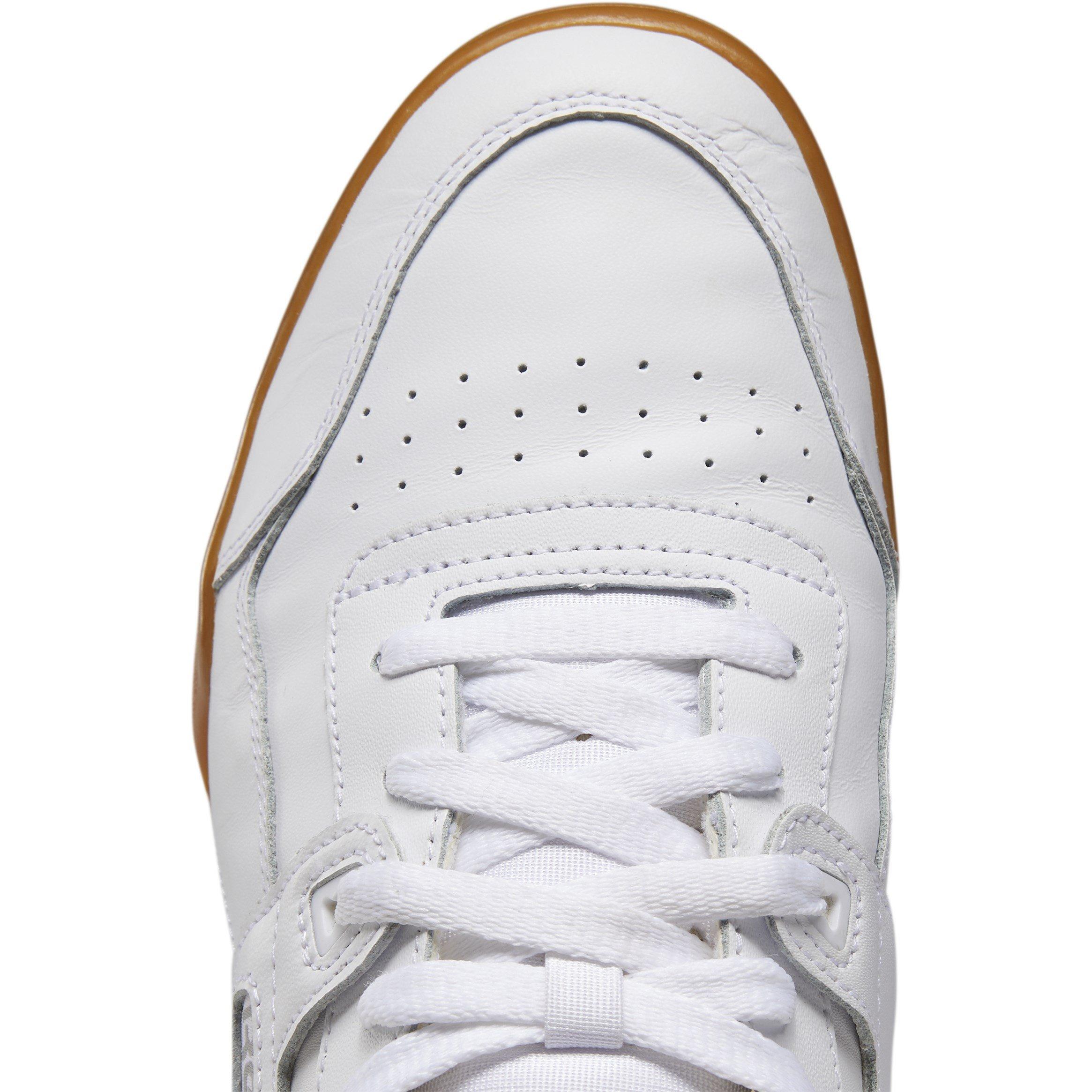 White/Gum - Reebok - Classics Workout Plus Trainers - 8