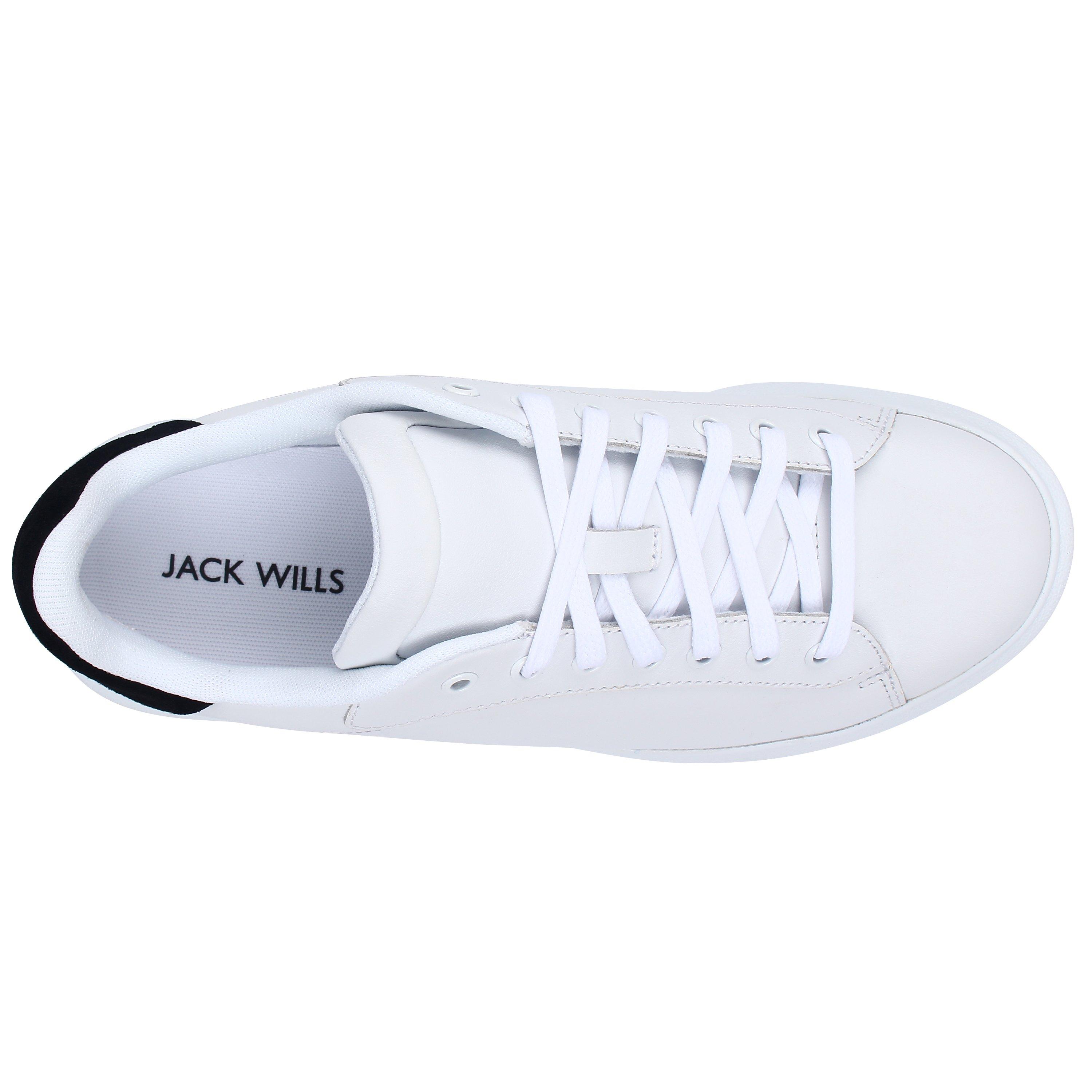 White/Black - Jack Wills - Platform Leather Trainer - 3