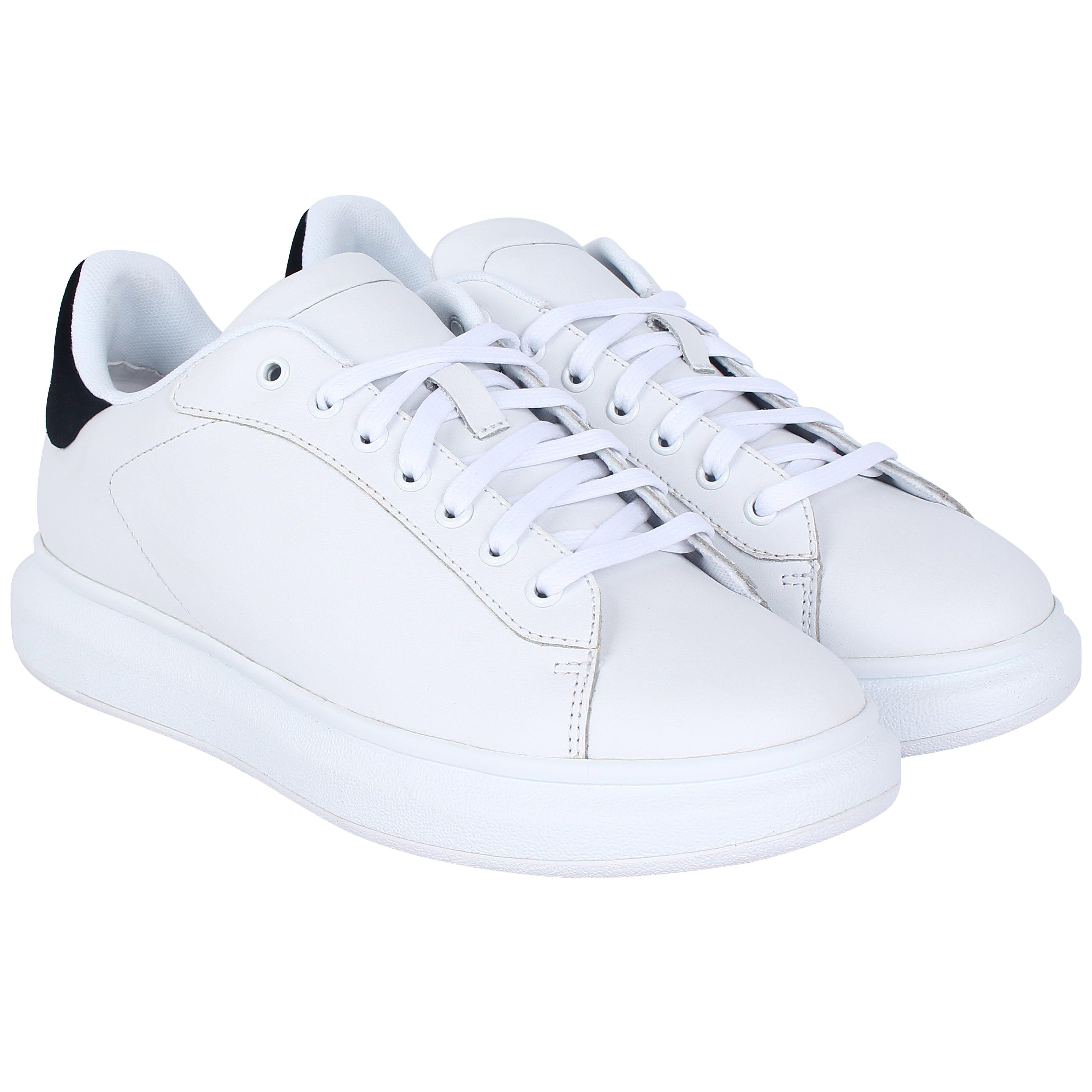 White/Black - Jack Wills - Platform Leather Trainer - 4