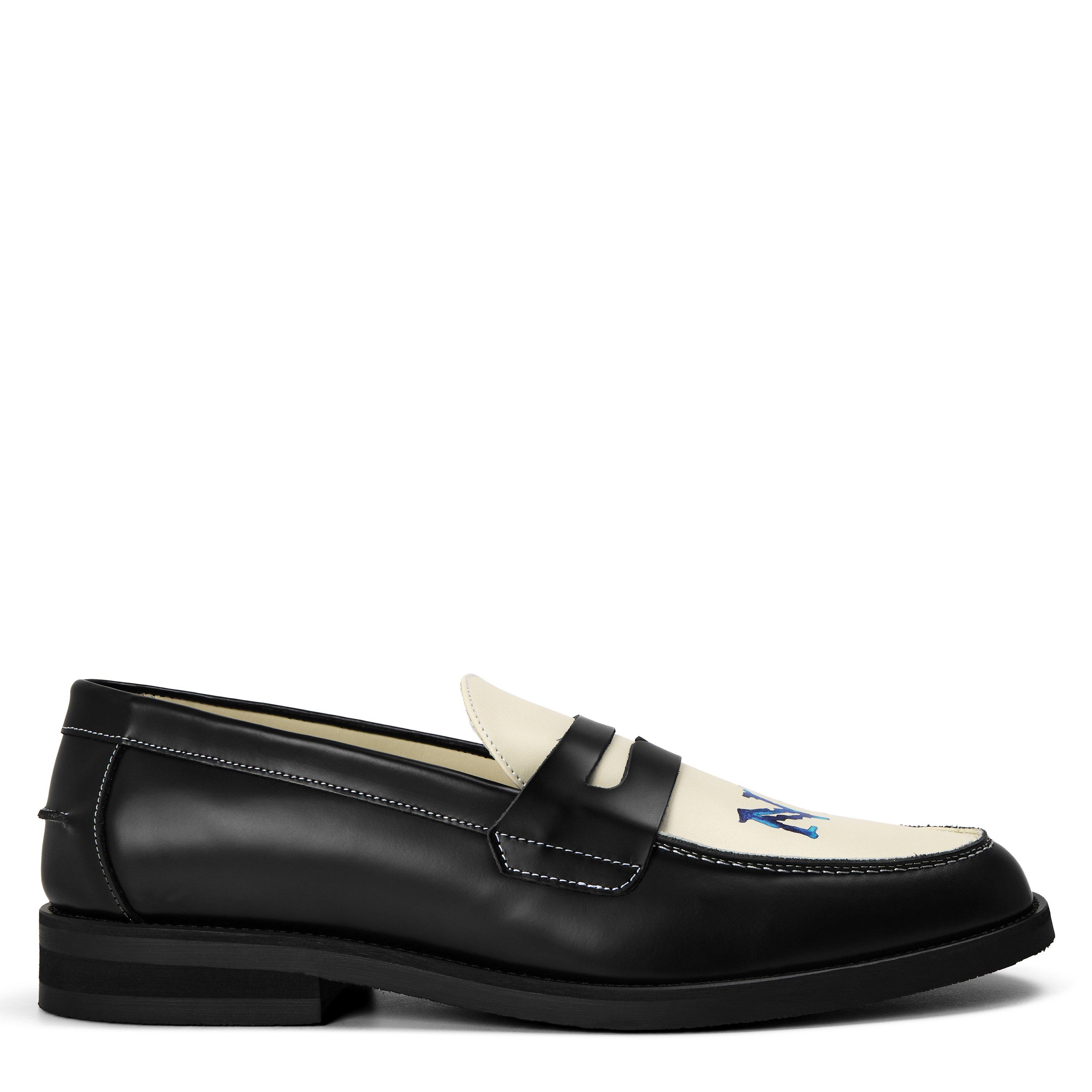 Duke And Dexter Men's Ny Penny Loafers - Black/White - 7 (41)